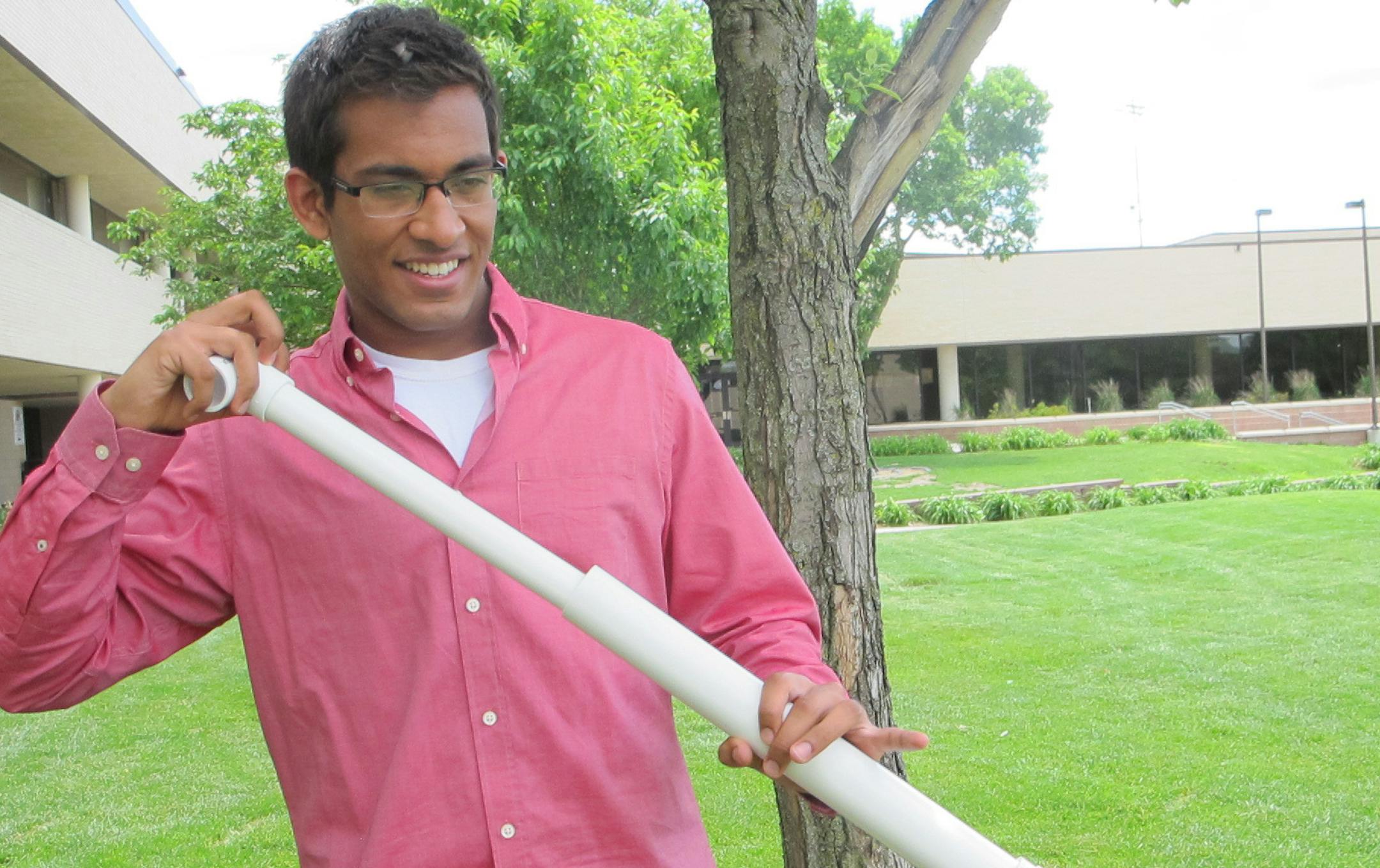 Photo by Erin Adler Suraj Shah, who will be a junior at Burnsville High School, invented a portable water filtration device that works like a syringe to help meet the global need for clean water.