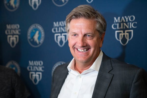Timberwolves coach Chris Finch during Monday’s news conference at Target Center.