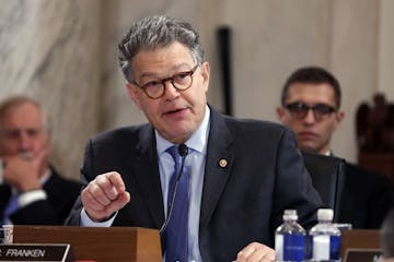 Senate Judiciary Committee member Sen. Al Franken, D-Minn. questions Attorney General-designate, Sen. Jeff Sessions, R-Ala., on Capitol Hill in Washin