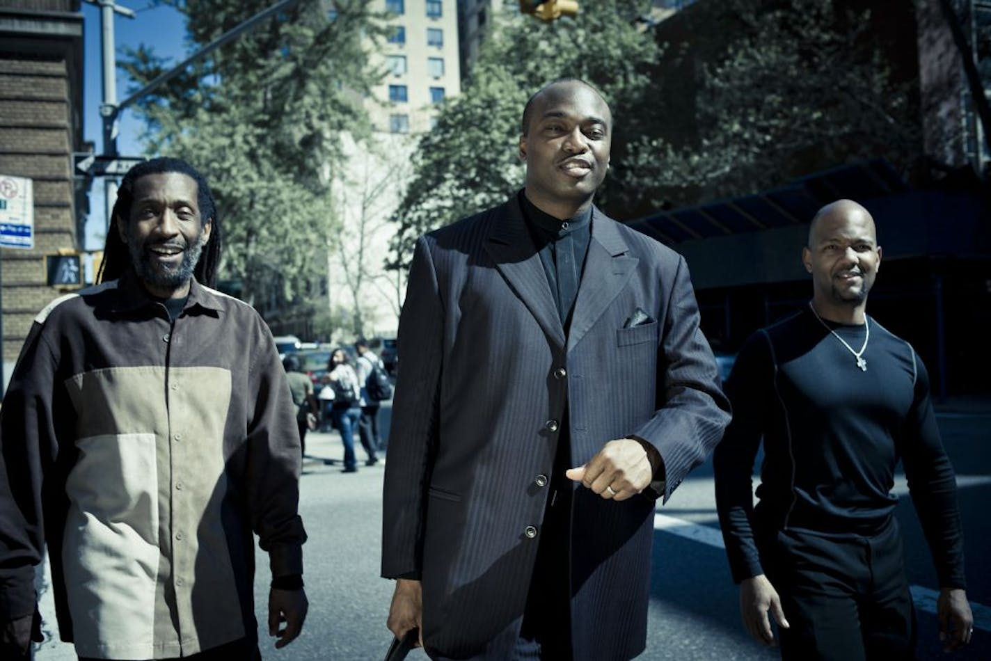 The James Carter Organ Trio (from left): drummer Leonard king Jr., saxophonist James Carter and organist Gerard Gibbs.