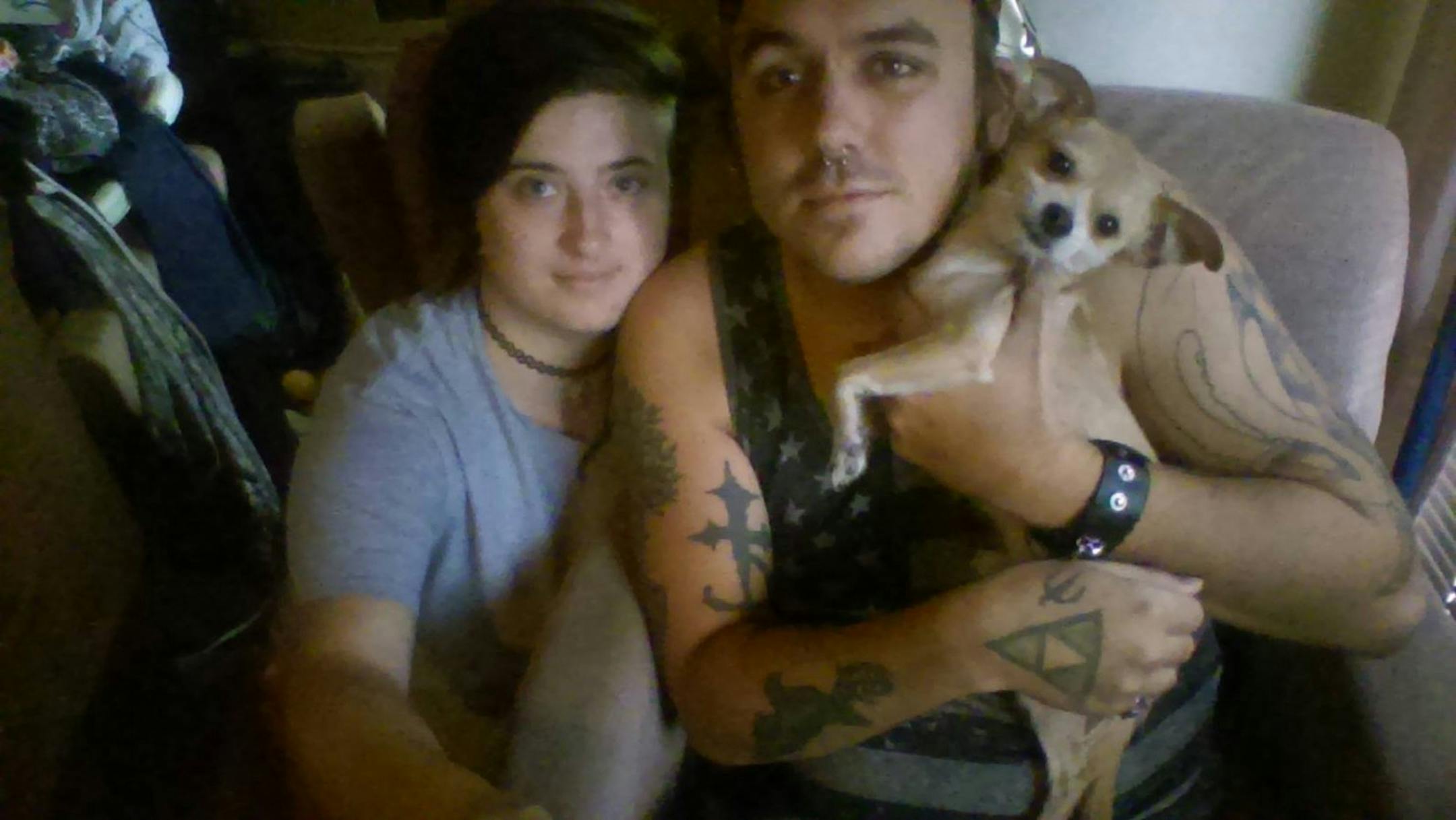 Anson Graves and his girlfriend, Tina Pontiff, were amused - and then afraid - after Rusty found and ate a pot brownie. MUST CREDIT: Anson Graves.