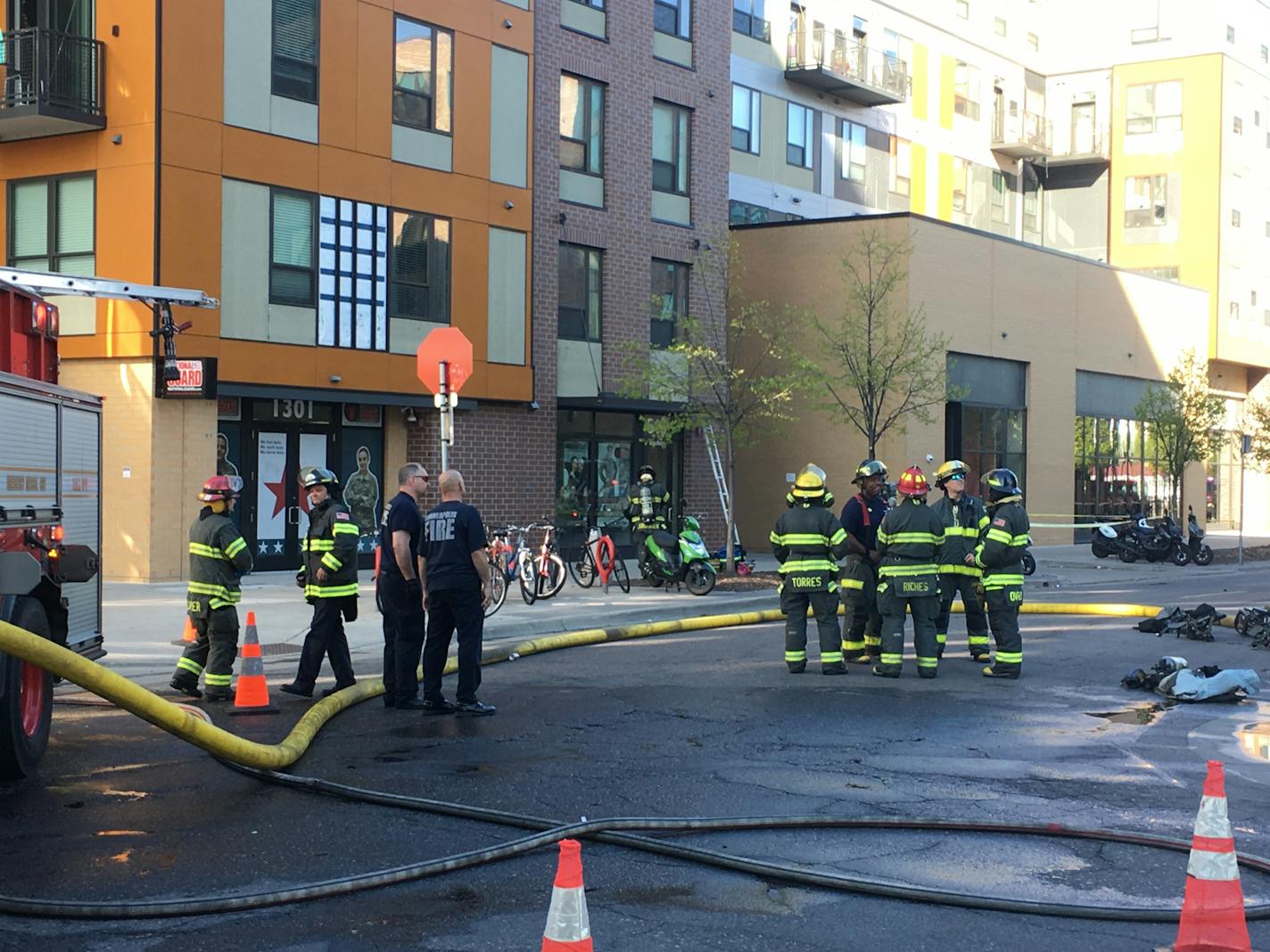 Minneapolis firefighters responded to a hazardous materials incident Tuesday at a Dinkytown-area building.