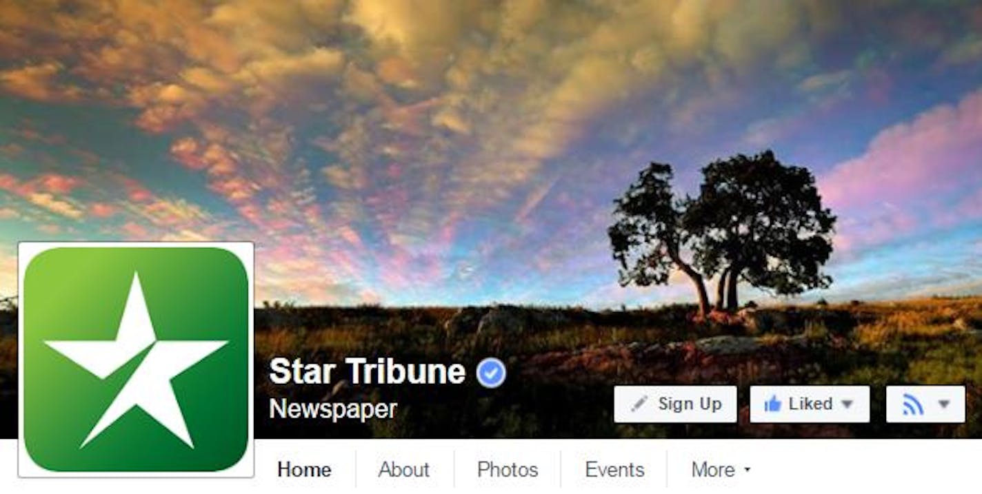 The Star Tribune's Facebook page.