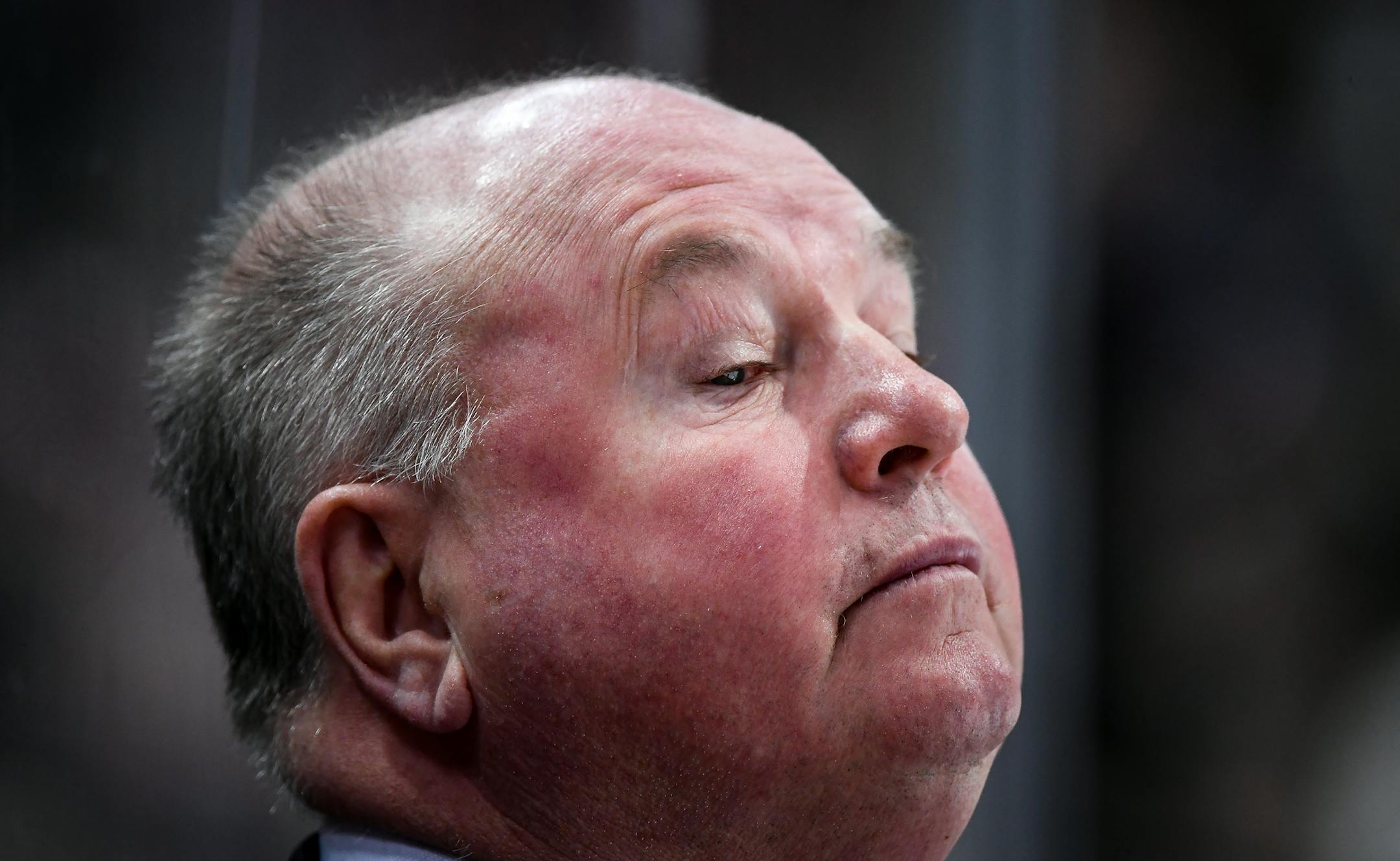 Minnesota Wild head coach Bruce Boudreau in the second period. ] AARON LAVINSKY ï aaron.lavinsky@startribune.com The Minnesota Wild played the Carolina Hurricanes on Tuesday, April 4th, 2017 at Xcel Energy Center in St. Paul, Minn.