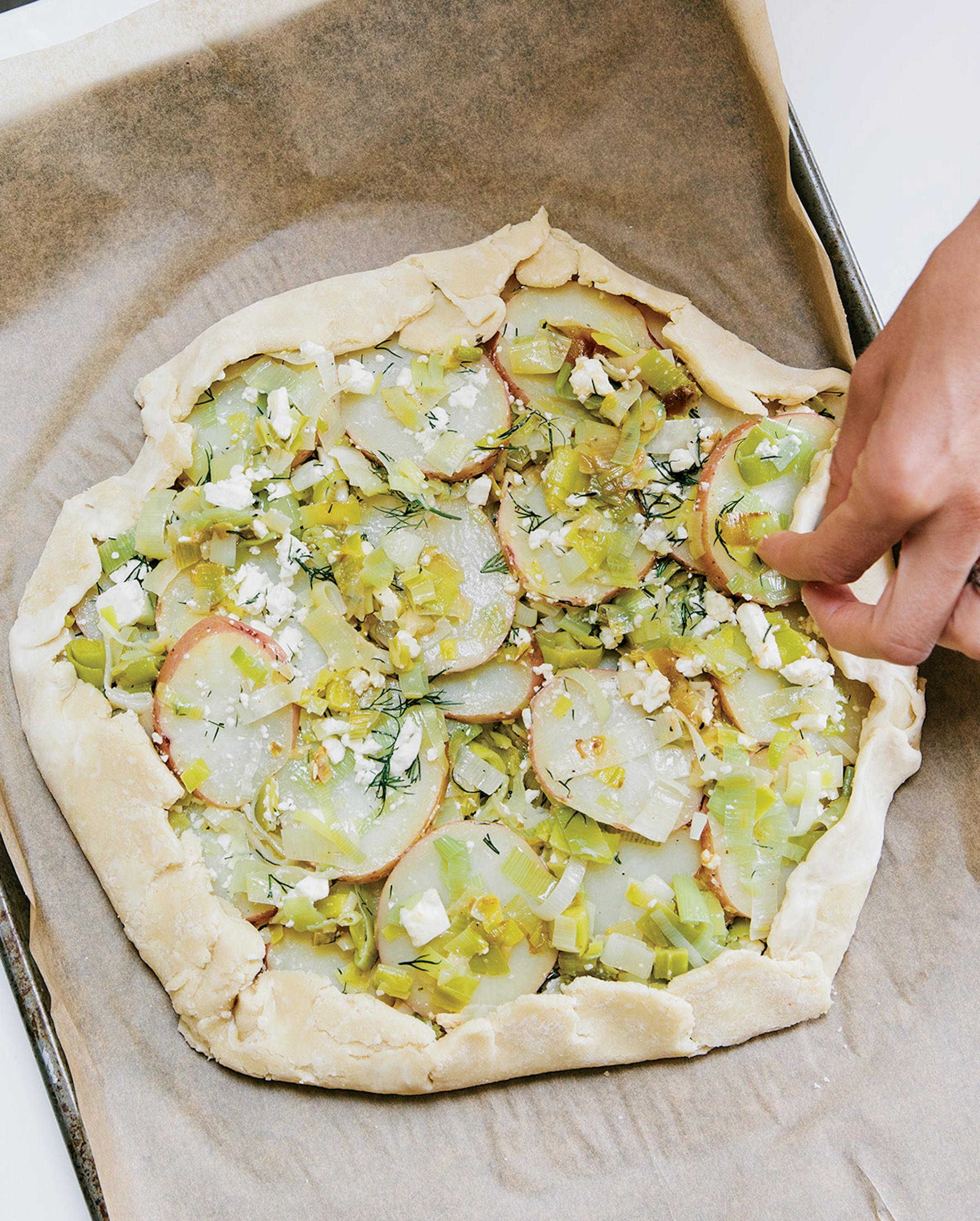 Leek, Red Potato and Feta Galette