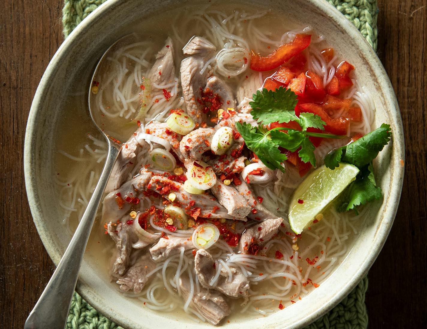 This over-simplified version of pho is great for leftover turkey. Recipe by Beth Dooley, photo by Mette Nielsen, special to the Star Tribune