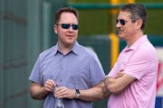 Twins President of Baseball Operations Derek Falvey and General Manager Thad Levine at a recent spring training.