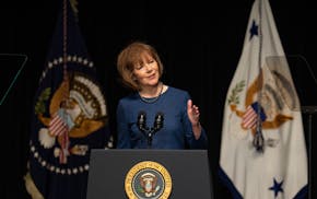 Minnesota Sen. Tina Smith eulogizes Walter Mondale during a memorial service for the former Vice President.