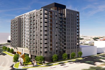 A rendering of the proposed CityWalk apartment complex in downtown Rochester.