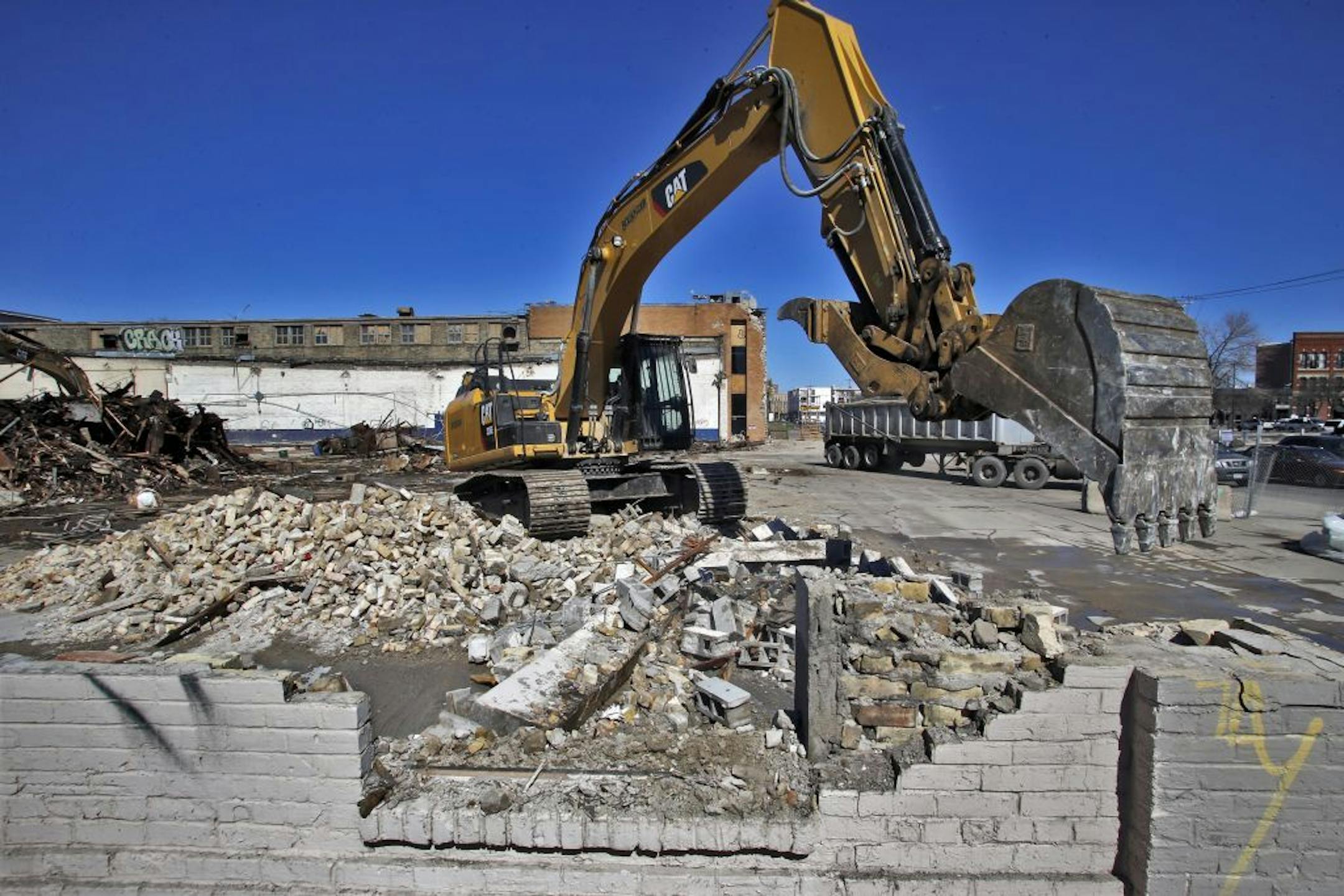 Demolition of Superior Plating building at 315 First Ave. N.E. in Minneapolis.