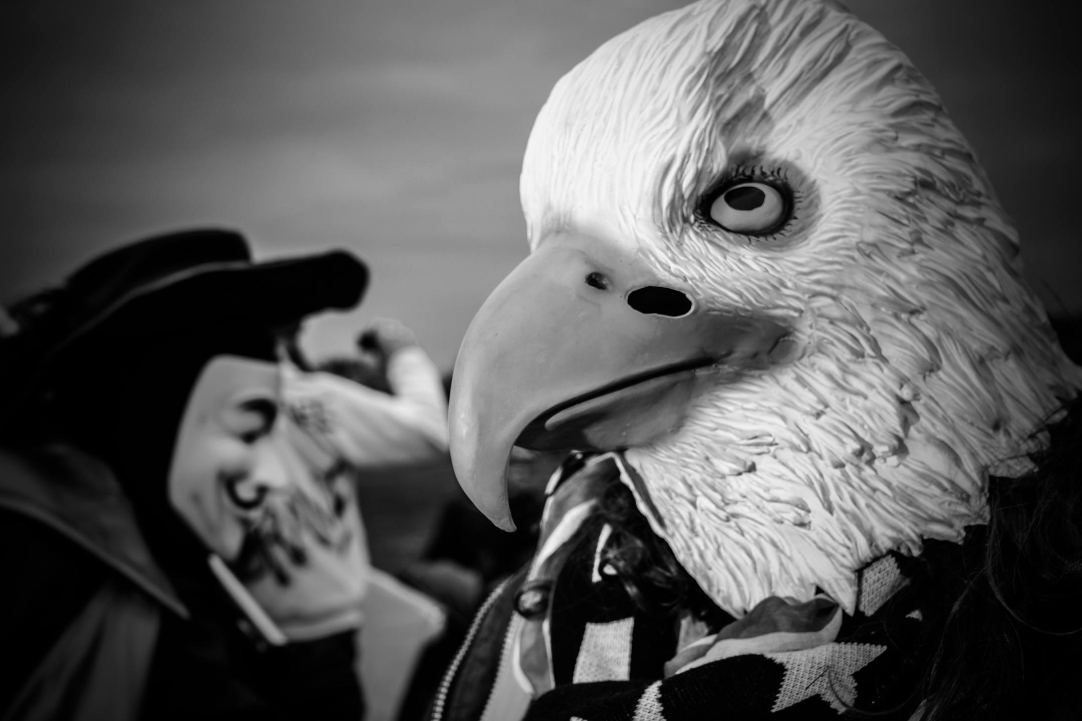 FILE — Costumed people attend an election results rally in Washington on Jan. 6, 2021, the day of the riot at the Capitol. (Mark Peterson/The New York Times)