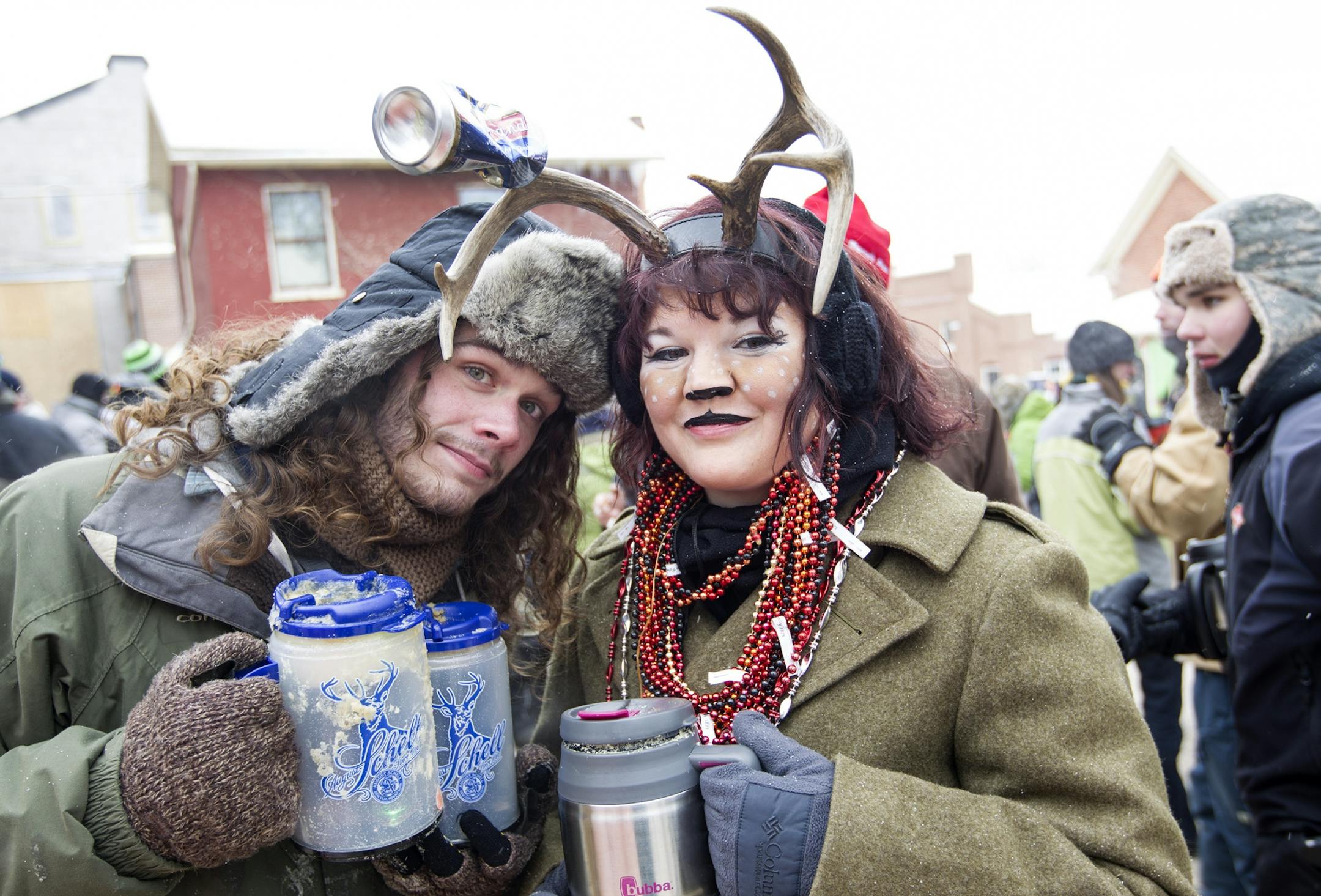 Peter Braegelmann, left, and Jenny Filzen of New Ulm dressed the part at Bock Fest at August Schell Brewing Company in New Ulm March 1, 2014.