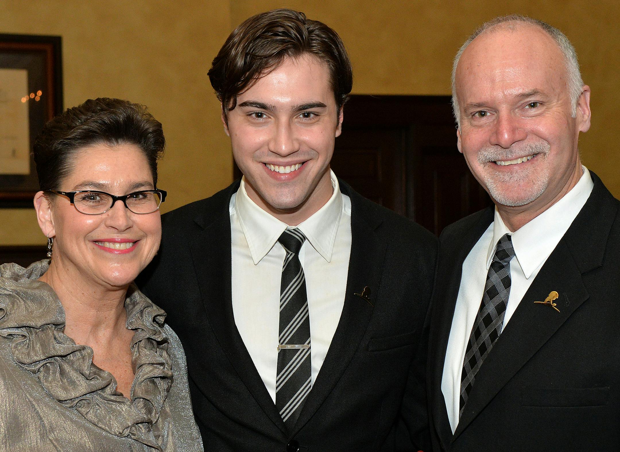 Gala host Ryan McCartan with his parents, Pam and Conn McCartan, Eden Prairie High School principal.