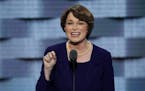 Sen. Amy Klobuchar, D-Minn., speaks during the second day of the Democratic National Convention in Philadelphia , Tuesday, July 26, 2016. (AP Photo/J.