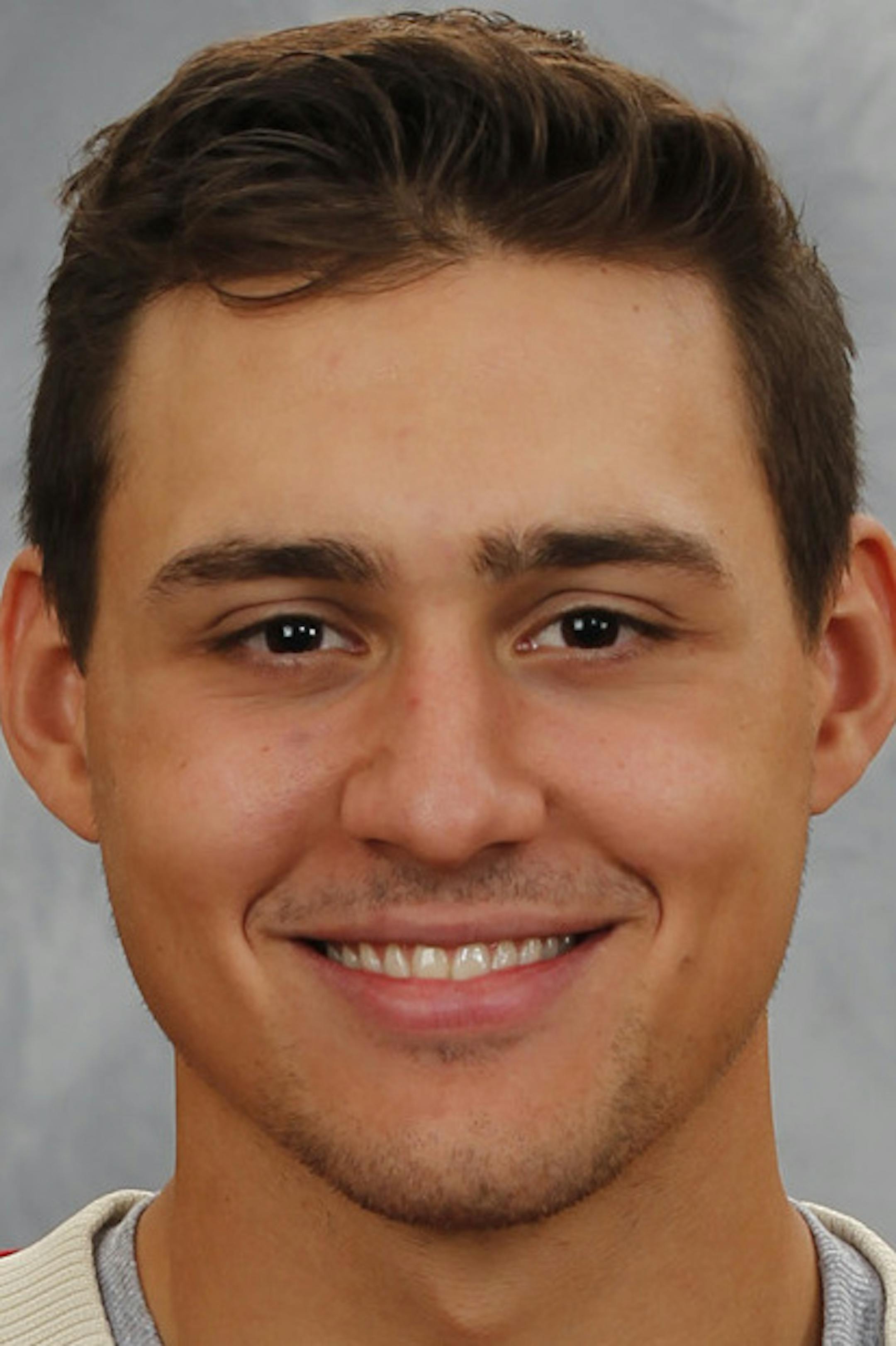 ST. PAUL, MN ñ SEPTEMBER 11: Nino Niederreiter of the Minnesota Wild poses for his official headshot for the 2013-2014 season on September 11, 2013 at the Xcel Energy Center in Saint Paul, Minnesota. (Photo by Andy King/NHLI via Getty Images) *** Local Caption *** Nino Niederreiter ORG XMIT: 177614294
