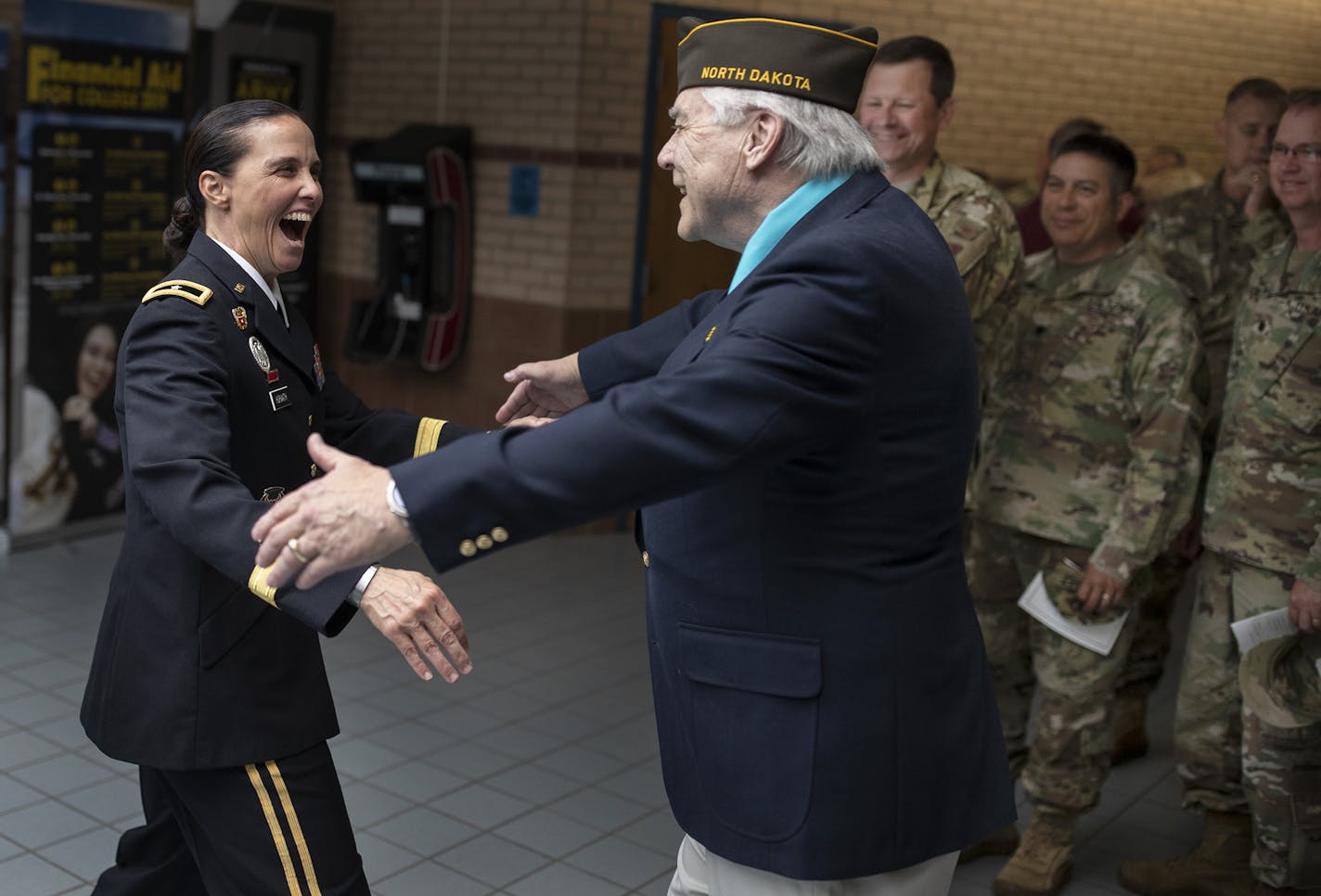 With her twin daughter Zoe left, looking on Brigadier General Stefanie Horvath, hugged her father Navy Vietnam veteran Robert Horvath Tuesday after she was promoted July,9 2019 in Rosemount, MN.] Stefanie Horvath is the second woman to achieve the rank of Brigadier General in the Minnesota National Guard. Jerry Holt &#x2022; Jerry.holt@startribune.com