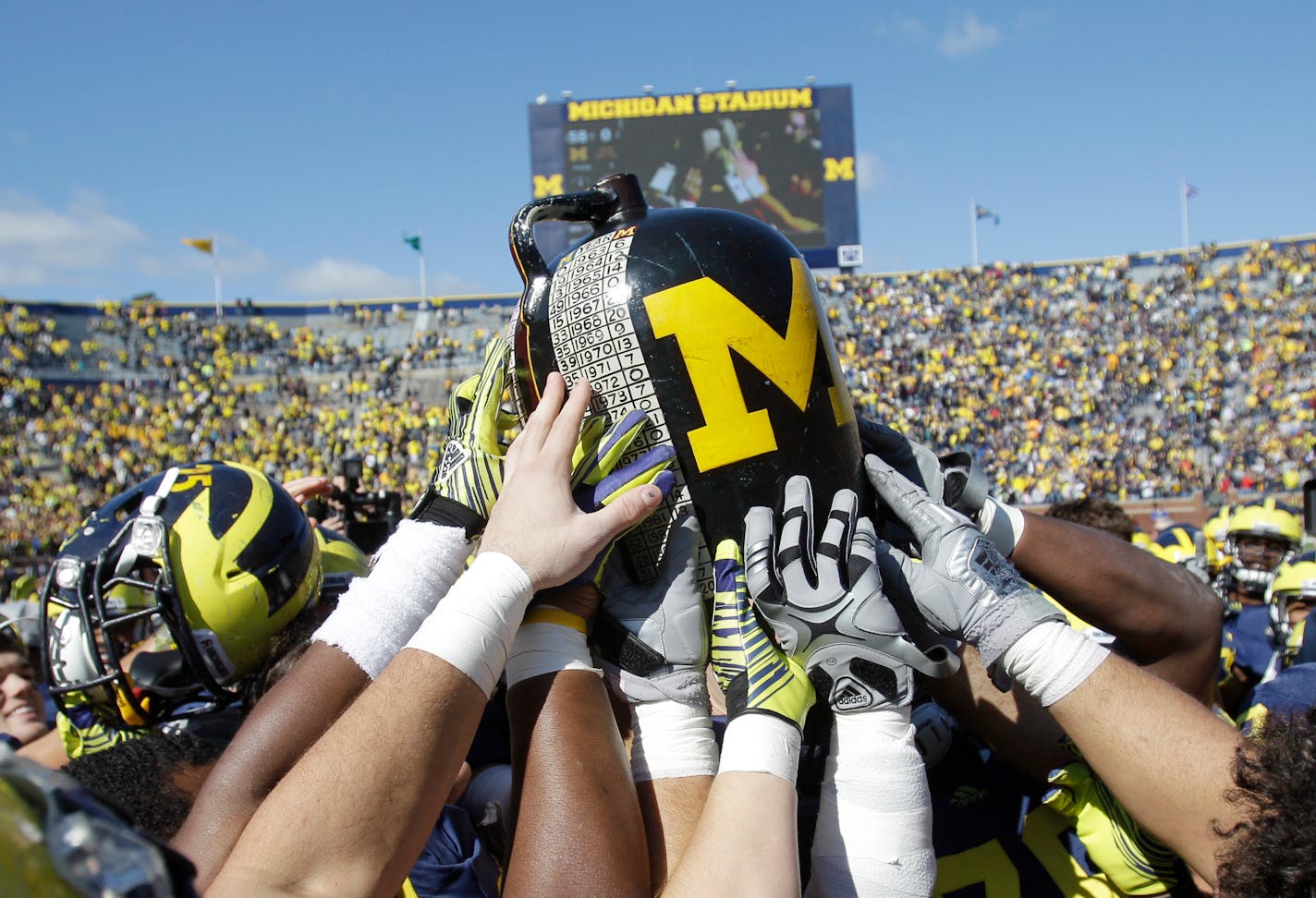 Michigan&#x2019;s raising of the Little Brown Jug has been almost an annual ritual in recent years.