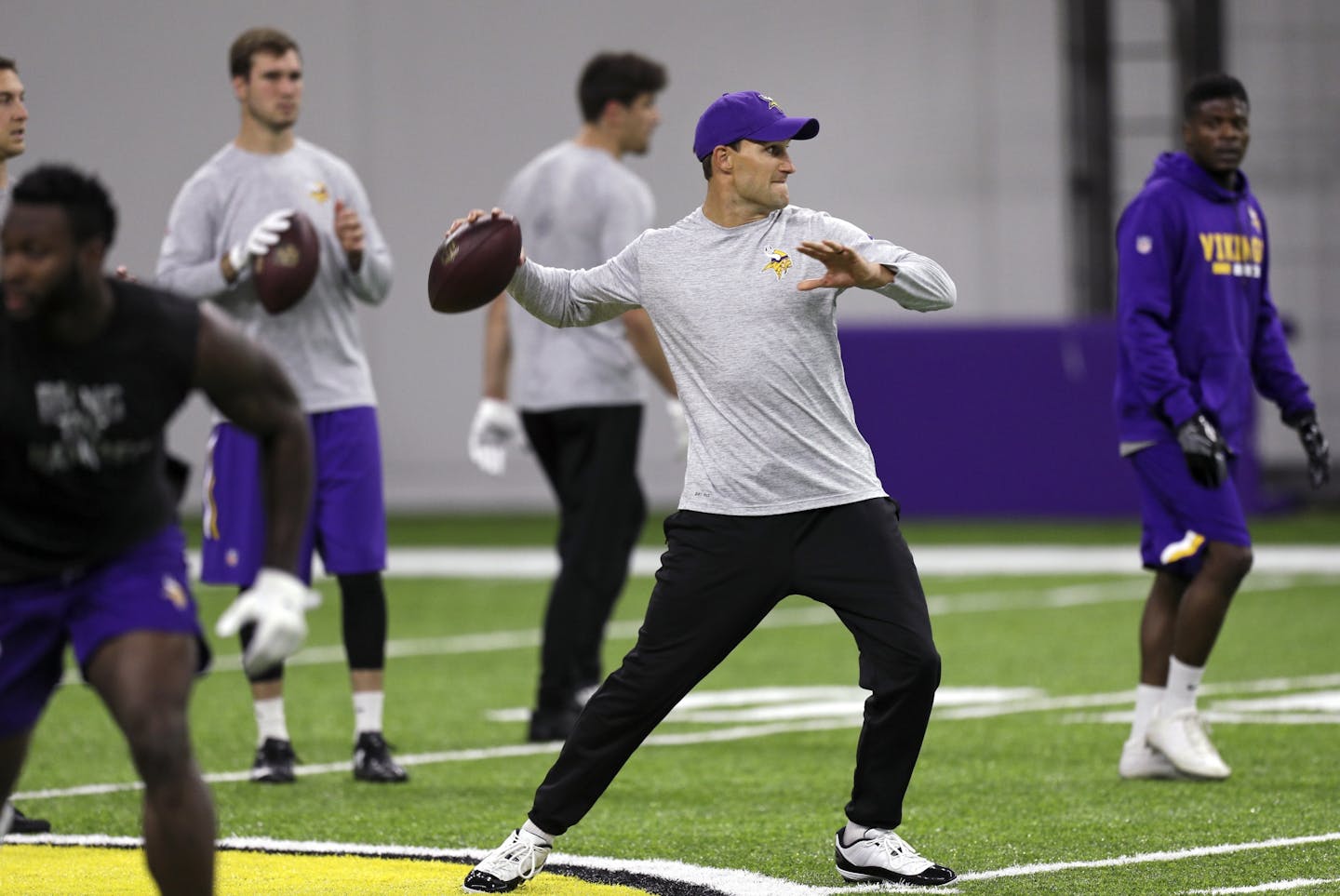 The Vikings offseason workouts were opened to the media for the first time this season. Vikings new quarterback Kirk Cousins got a head-start on the new game plan.