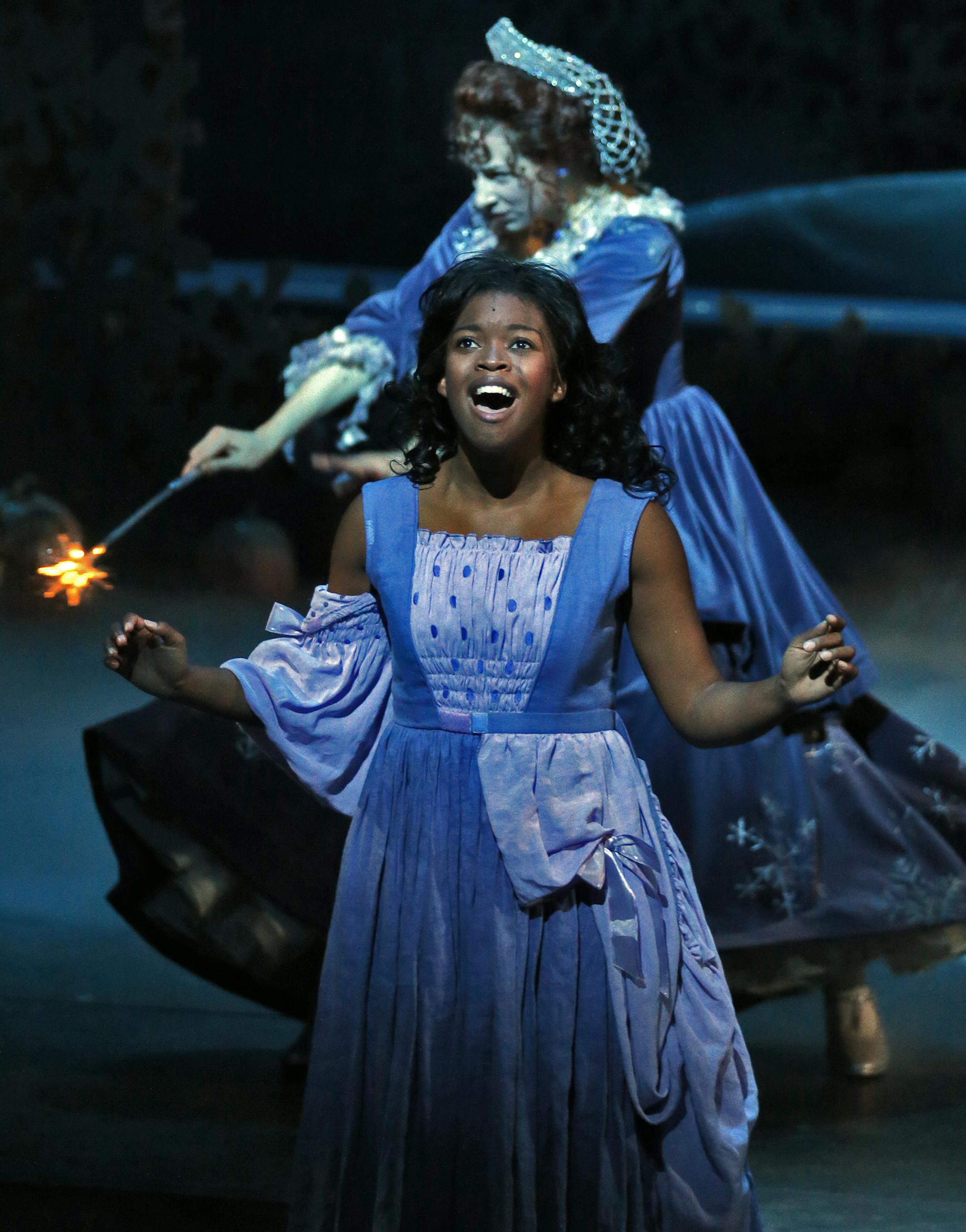 Dress rehearsal of "Cinderella" performed at Children's Theatre with a focus on Traci Allen as Cinderella. Many of the scenes of Cinderella with her step-sisters and step-mother. Cinerella with fairy godmother. (MARLIN LEVISON/STARTRIBUNE(mlevison@startribune.com)