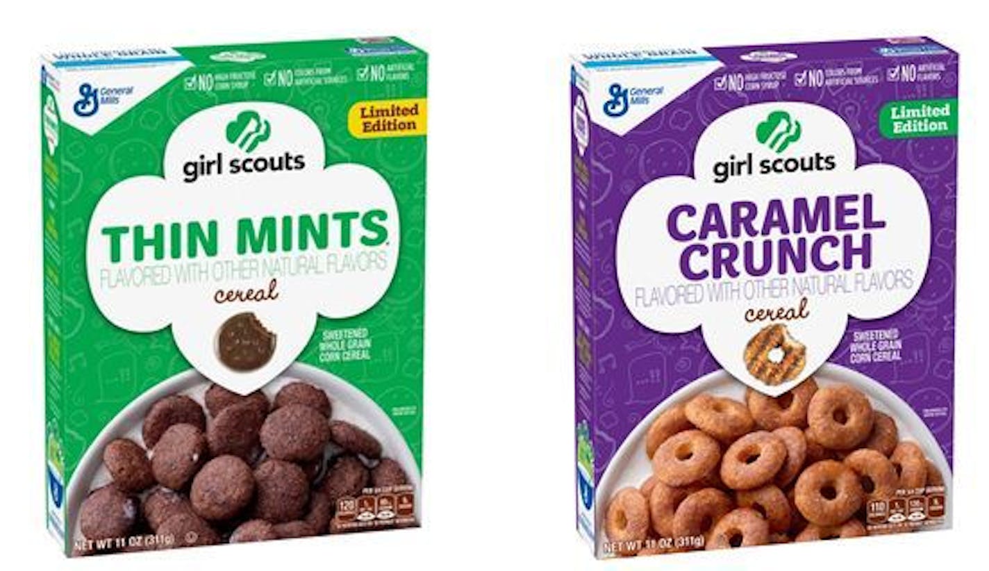 General Mills and Girl Scouts partnered to release two cereals based on the popular cookies.