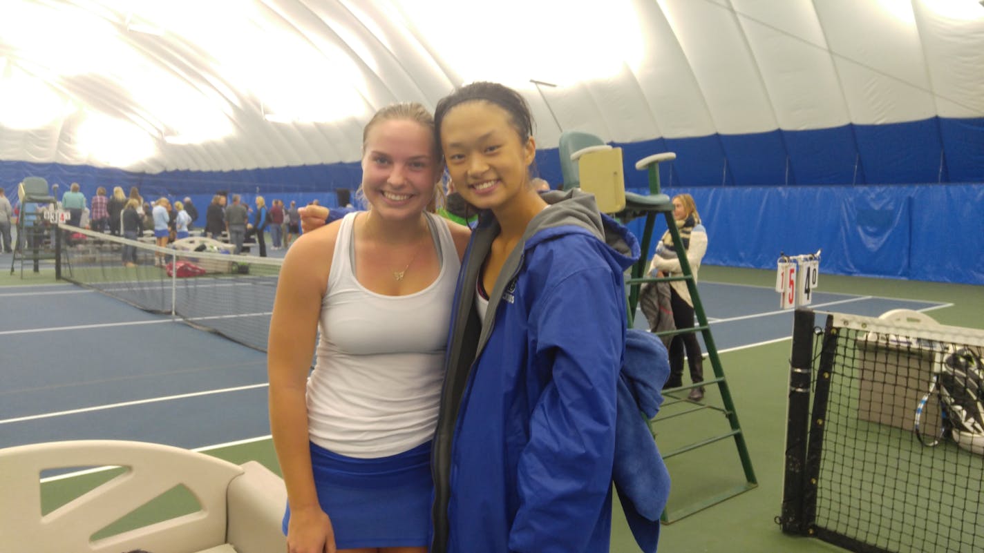 Libby Rickeman and Arlina Shen, Blake girls' tennis, competed against each other in the Class 1A singles finals. (Heather Rule)