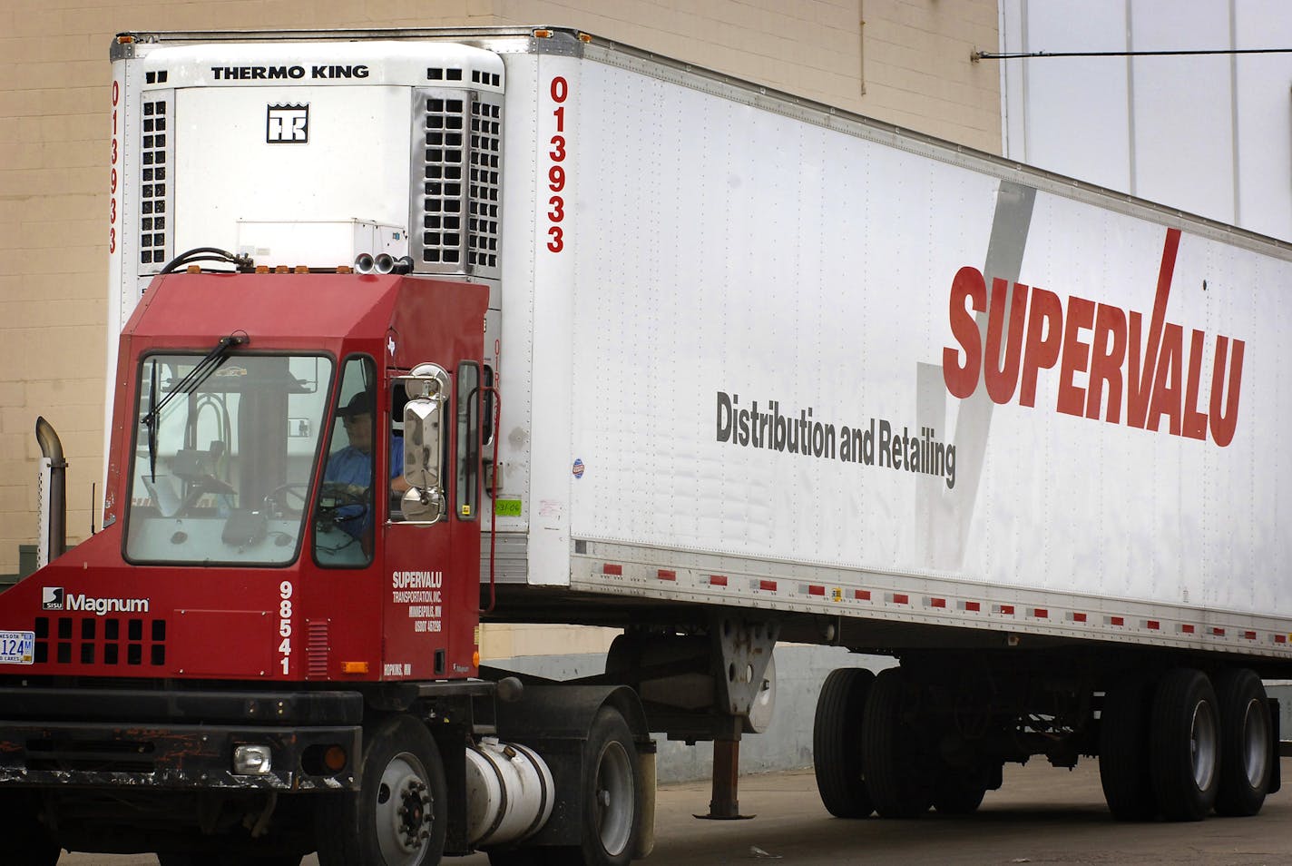 A Supervalu truck in the Supervalu distribution center in Hopkins.