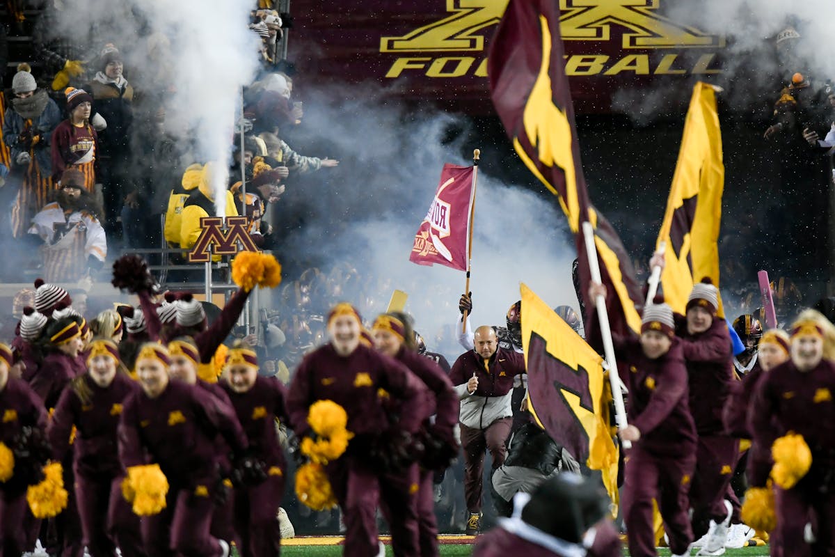 The Gophers, led by head coach P.J. Fleck, took the field before Saturday night's game against Nebraska.