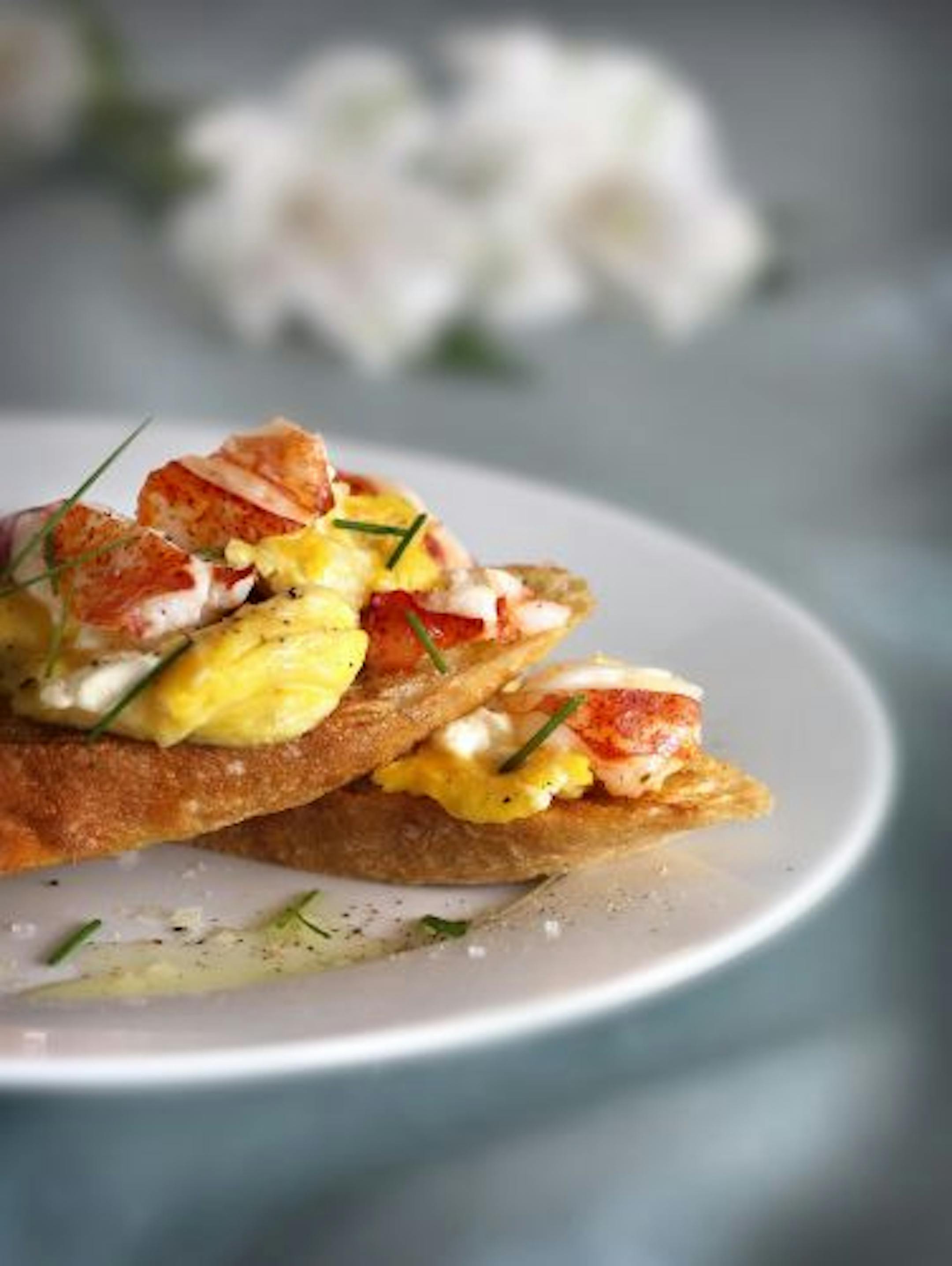 Bruschetta With Eggs and Lobster