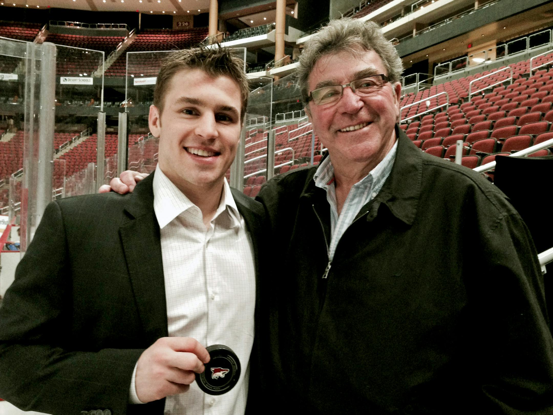 Zach and J.P. Parise in 2014.