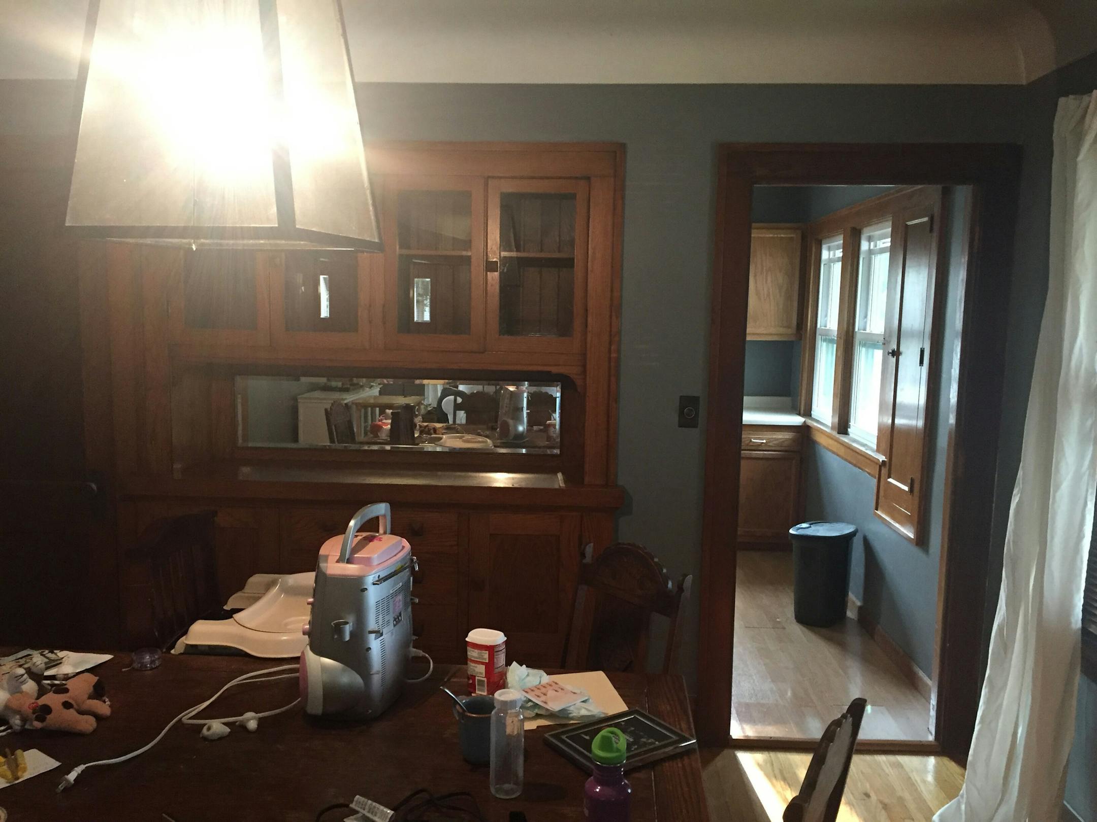 BEFORE: The buffet in the dining room before the renovation.