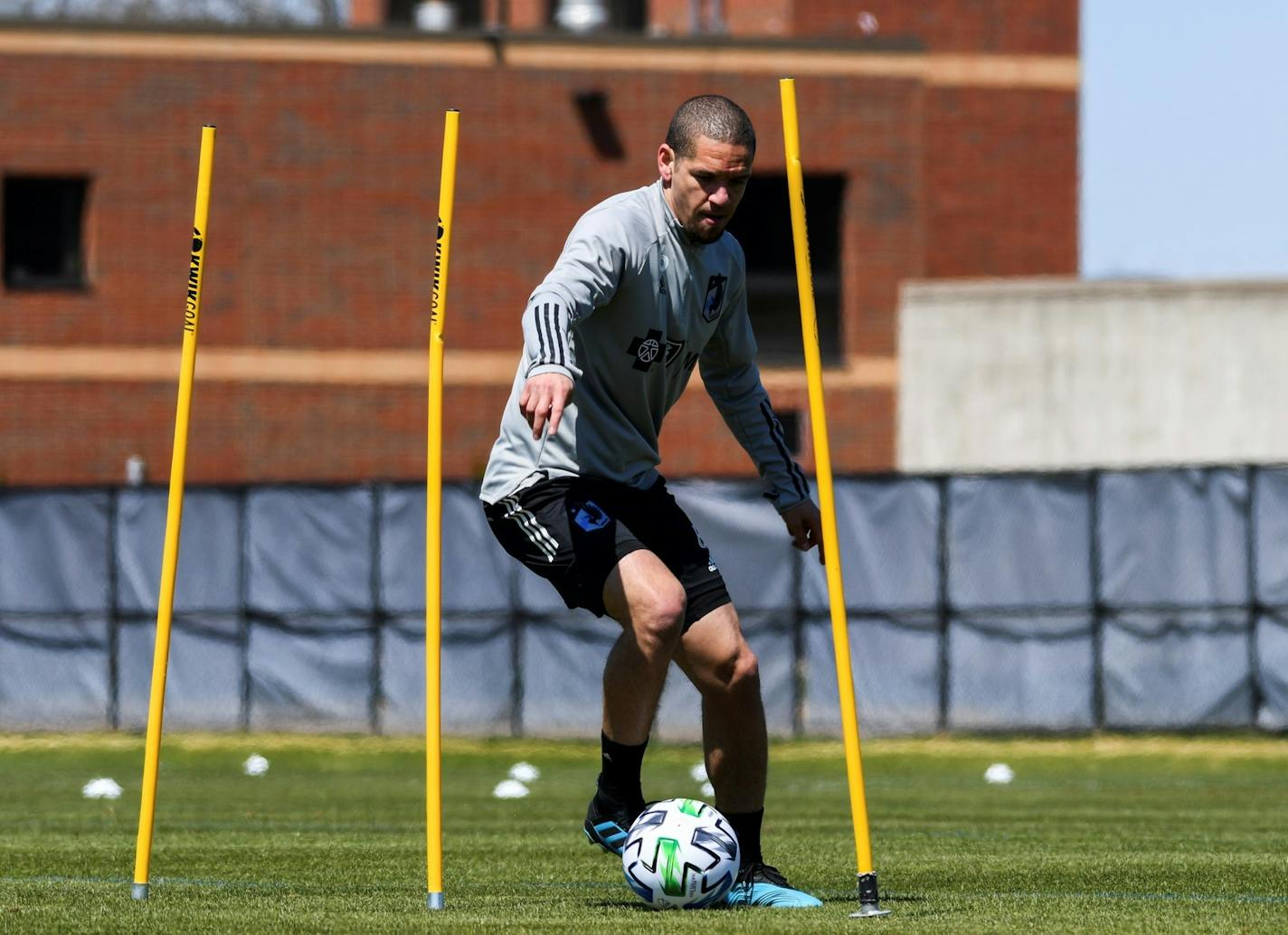 Ozzie Alonso of Minnesota United took part in a voluntary workout Tuesday at the National Sports Center in Blaine. Members of the media were not present for the workout.