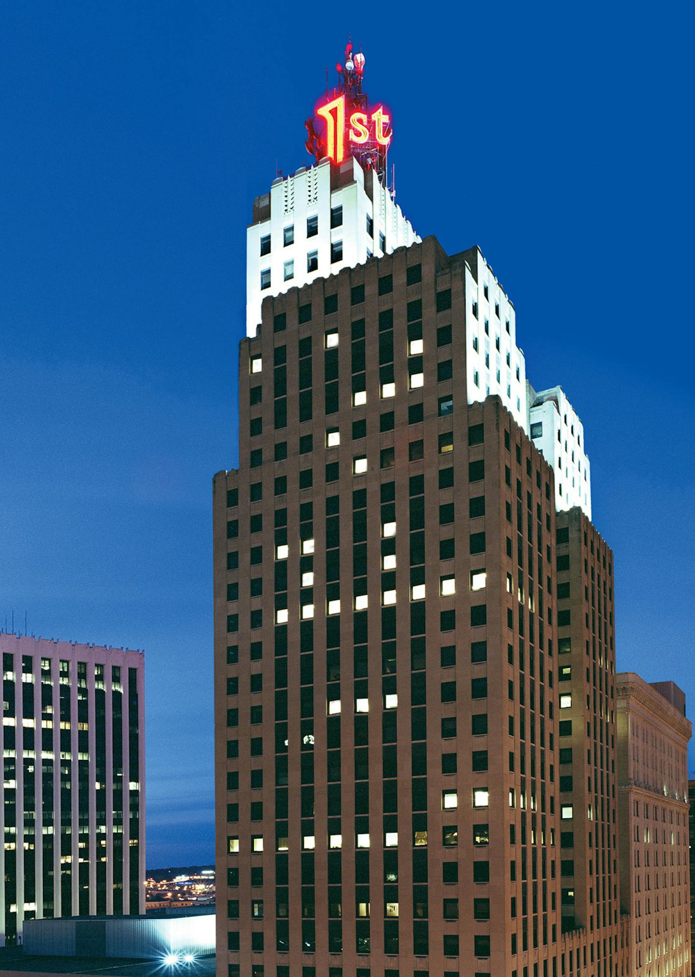 First National Bank Building of St. Paul, which has been sold to a New York investment partnership for less than it sold at the top in 2007, but which is going to get several million dollars worth of improvements. It&#x2019;s kind of the Grand Dame&#x2019; building downtown. It was built in three stages, 1915, 1931 and 1970. Photo credit: Marquette Real Estate Group