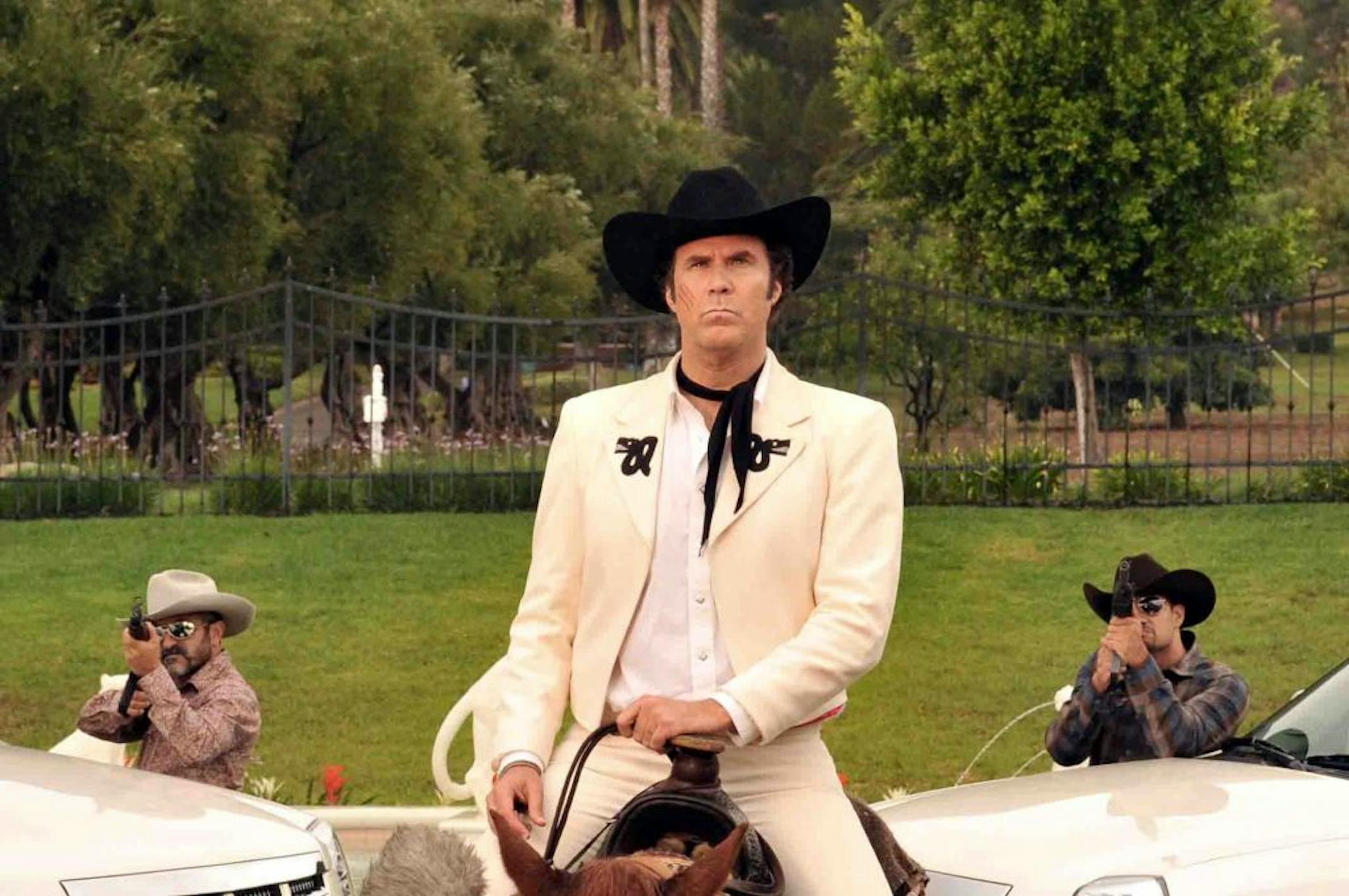 In this film image released by Lionsgate, Will Ferrell, portraying Armando Alvarez, is shown in a scene from "Casa De Mi Padre."
