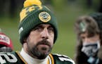 Green Bay Packers quarterback Aaron Rodgers (12) walks off the field after the NFC championship game loss to Tampa Bay.