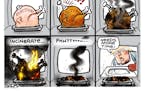 Sack cartoon: It's a bit overcooked