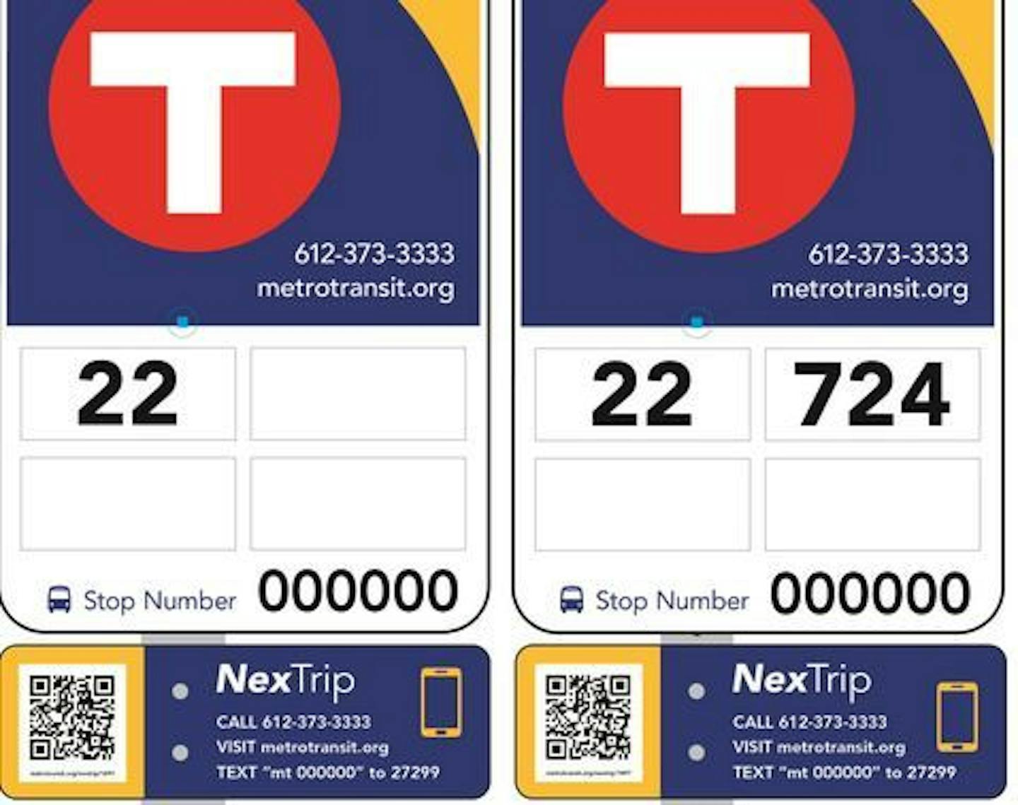 A pilot program will test new Metro Transit bus stop signs with more information.