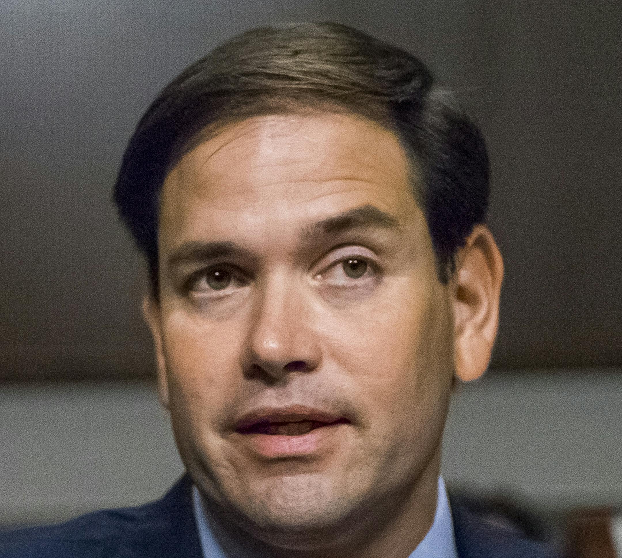 Sen. Marco Rubio (R-Fla.) during a hearing of the Senate Foreign Relations Committee, where Secretary of State John Kerry and other Cabinet members testified about the Iranian nuclear deal, on Capitol Hill in Washington, July 23, 2015. Kerry told skeptical lawmakers that the recently negotiated accord is the only chance to curb Tehranís nuclear ambitions, and that failure to enact the agreement would isolate the U.S. internationally. (Zach Gibson/The New York Times) ORG XMIT: MIN20150804200