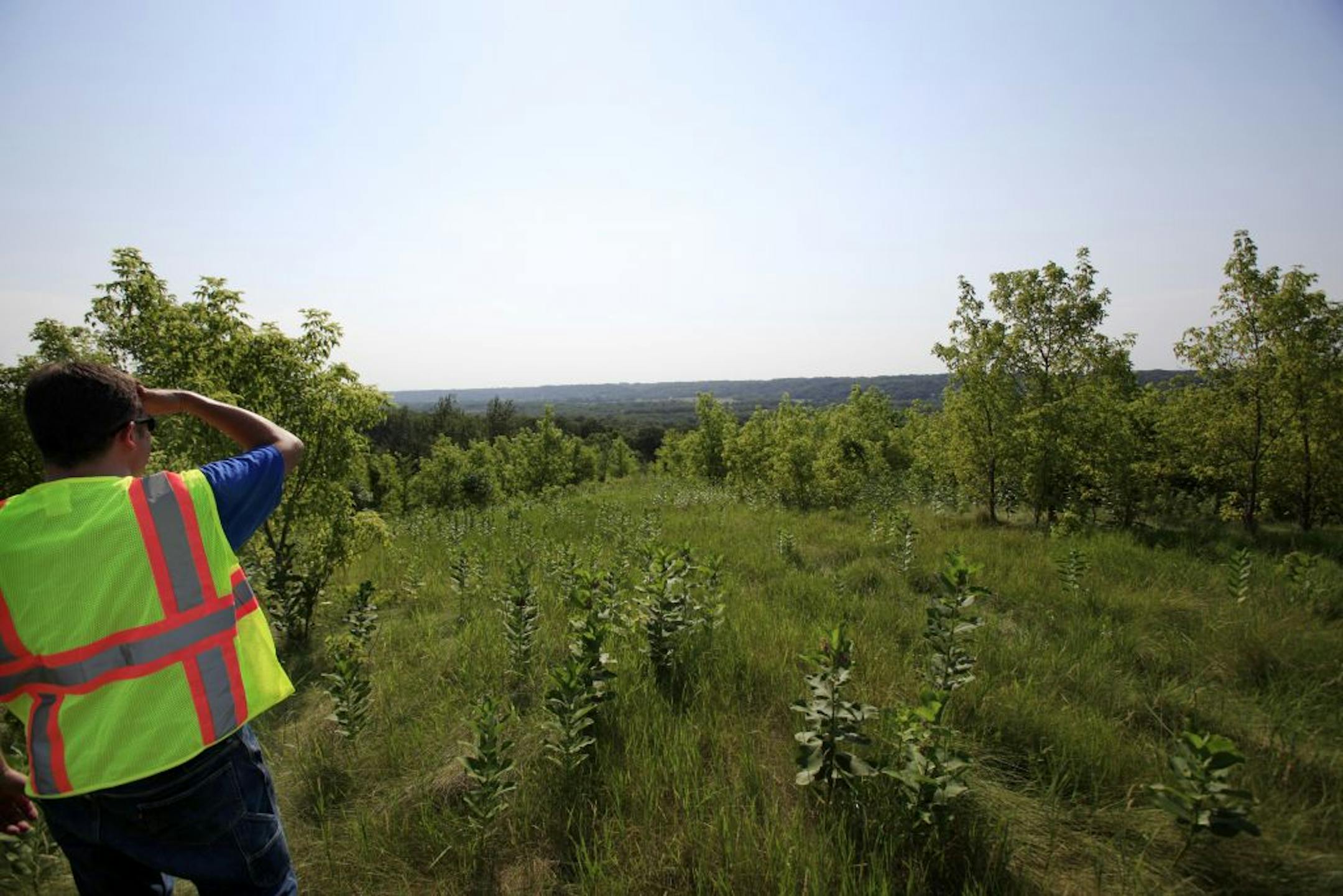 Mark Themig gave us a tour of the fields in Blakeley Township which will become part of Blakeley Bluffs regional park. July 3, 2012.