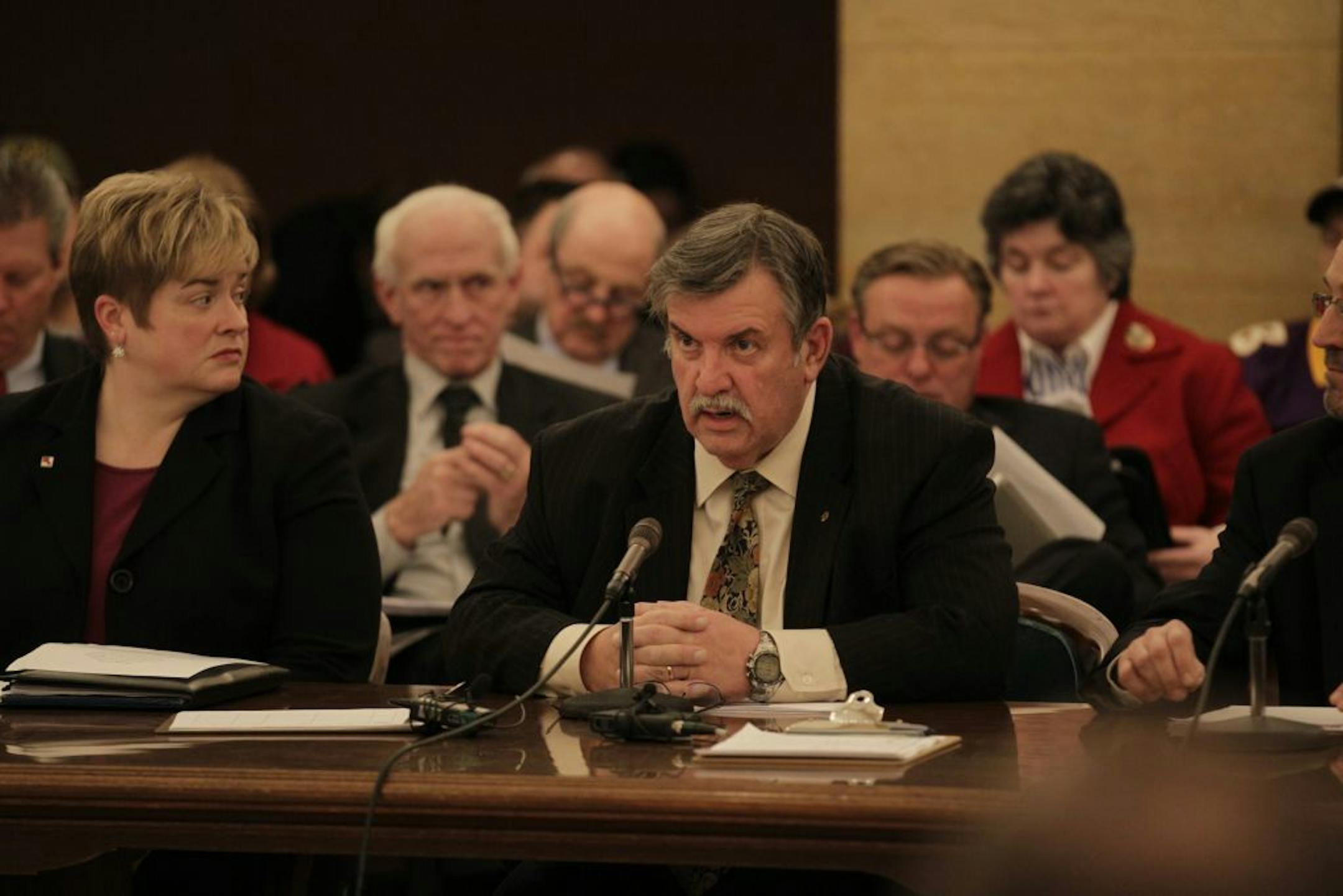 Ramsey County Commissioner Tony Bennett spoke during the Minnesota Senate hearings on a new Vikings stadium Tuesday, Nov. 29, 2011.