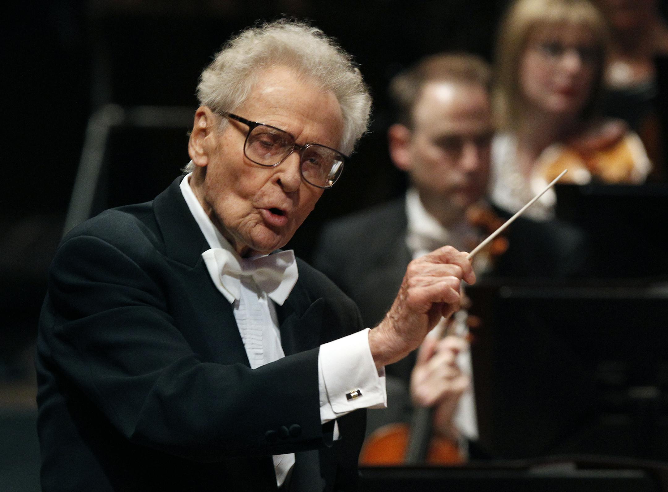 Conductor Laureate Stanislaw Skrowaczewski.____Luminaries of the Minnesota Orchestra took their final bows within the original walls of Orchestra Hall on Friday night. The orchestraâ€™s home since 1974, the building will be remodeled during the next year to expand the lobby and refurbish the auditorium. The $50 million project begins this month and the orchestra will not return until fall, 2013. In the meantime, Sommerfestâ€™s principal location will be the