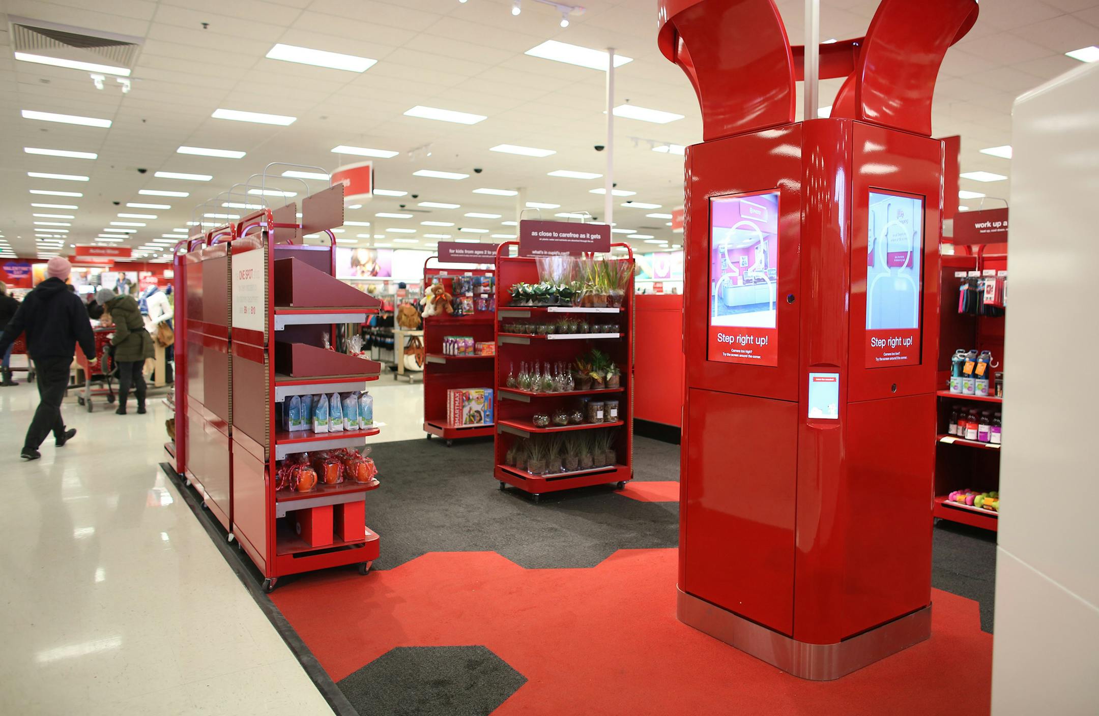 The first impressions area where employees try to curate wrote items the customers might not know about. ] (KYNDELL HARKNESS/STAR TRIBUNE) kyndell.harkness@startribune.com At two different Target Stores. One in the Quarry and the second is at the Target Express in Dinkytown in Minneapolis, Min., Tuesday, February 3, 2015.