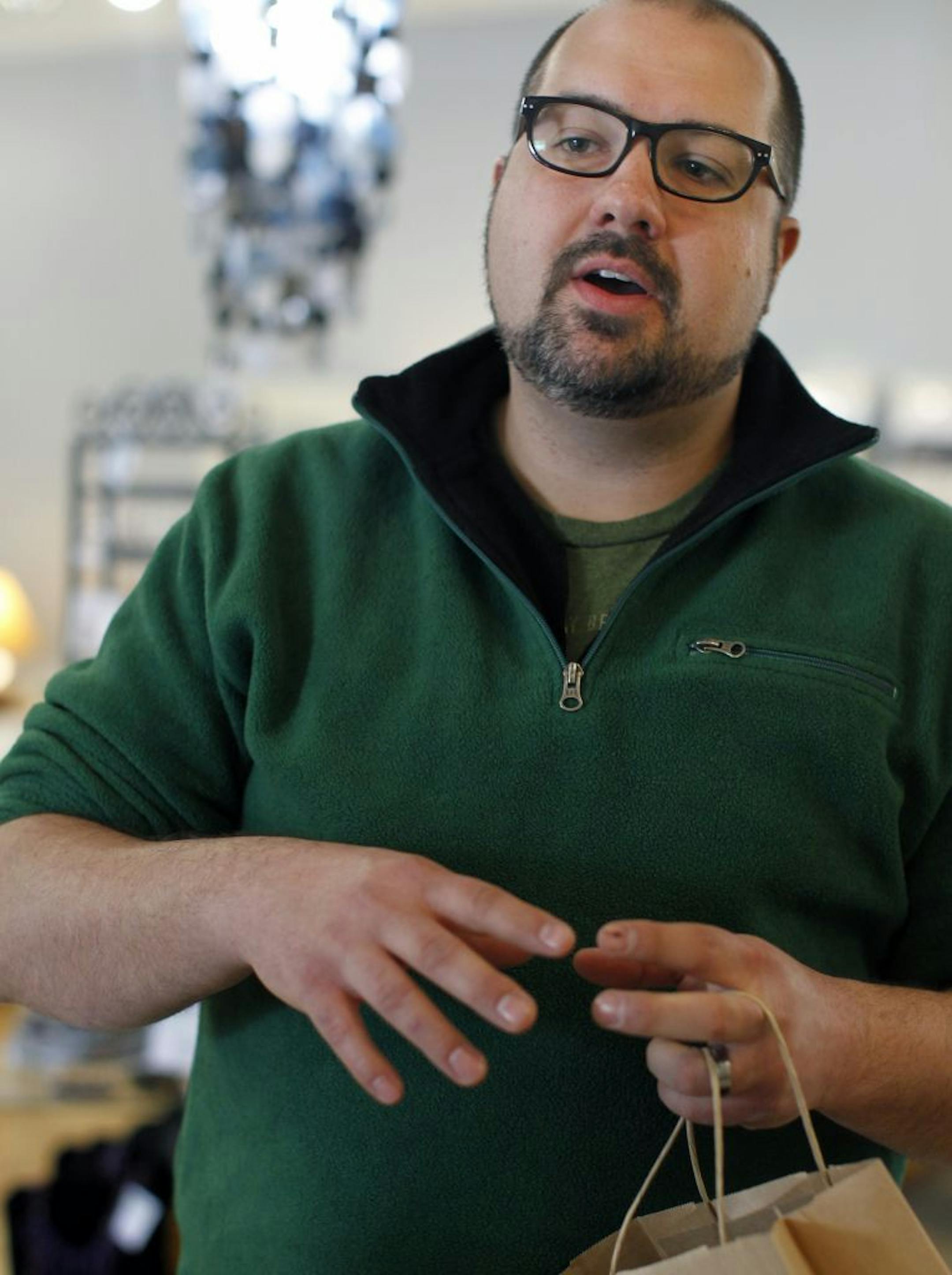 At the eco store Moss Envy on Sunday, cash mob organizer Bret Fierce said he hoped the events will gain in popularity and give a boost to local businesses.