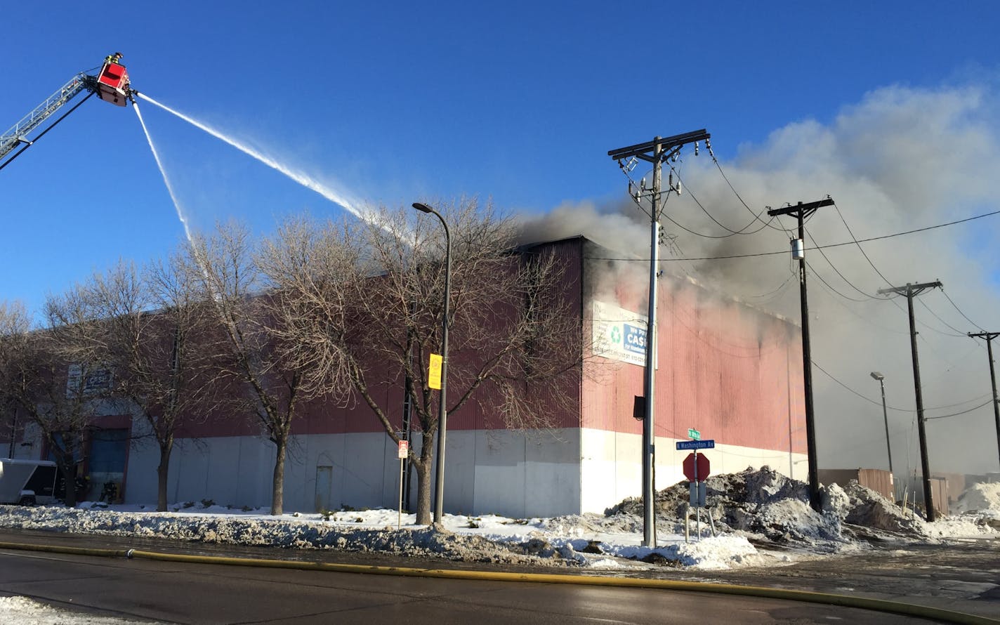 Building fire at Minneapolis Metal Recycling, 1864 N. 2nd St., Minneapolis, MN.