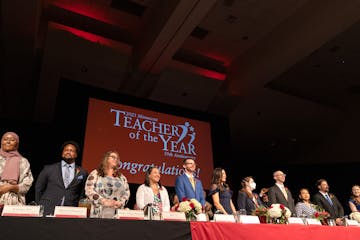 Teacher of the Year finalists are acknowledged during a banquet to name the 2023 Minnesota Teacher of the Year.