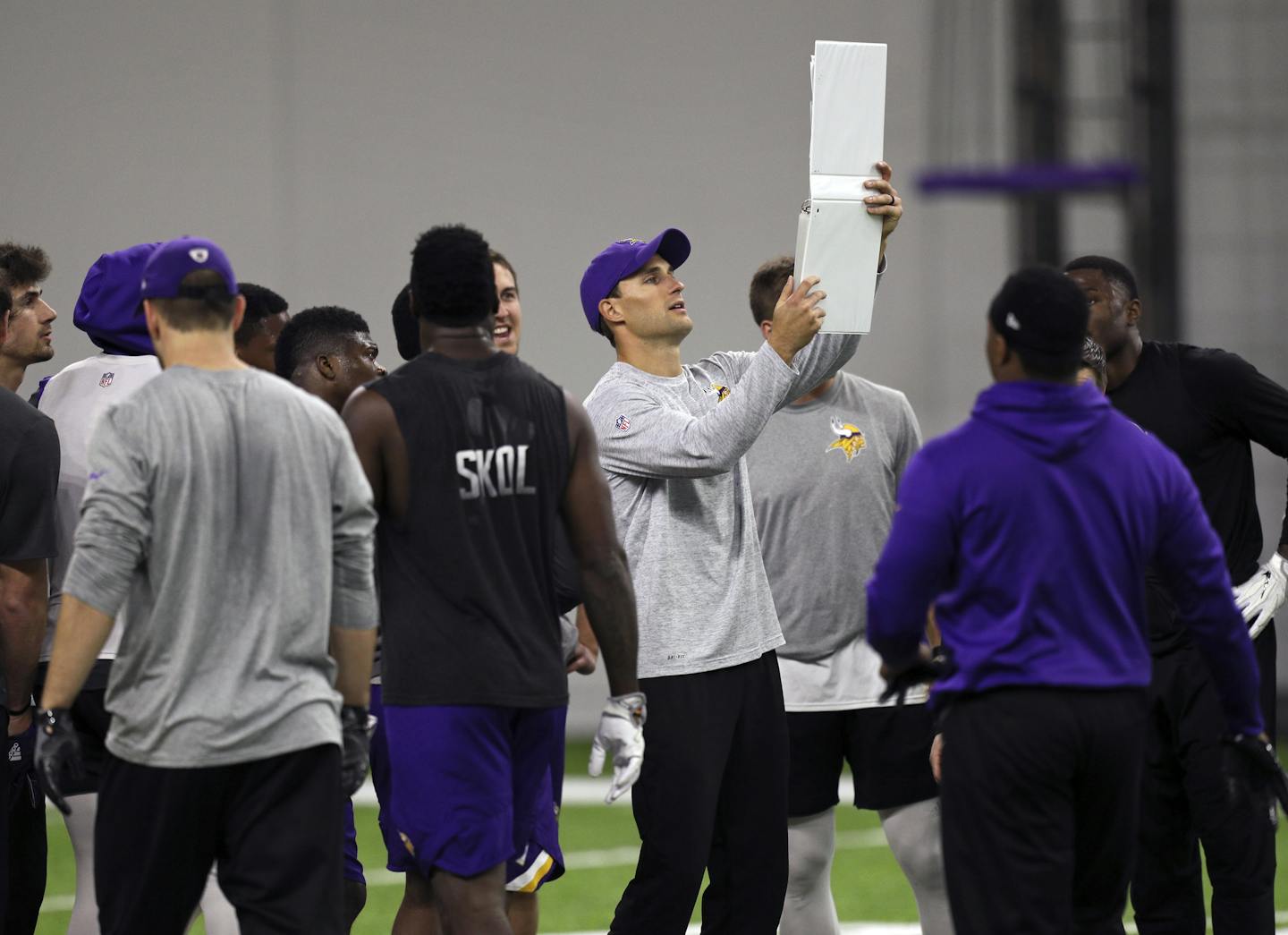 Vikings quarterback Kirk Cousins got a head-start on the new game plan.