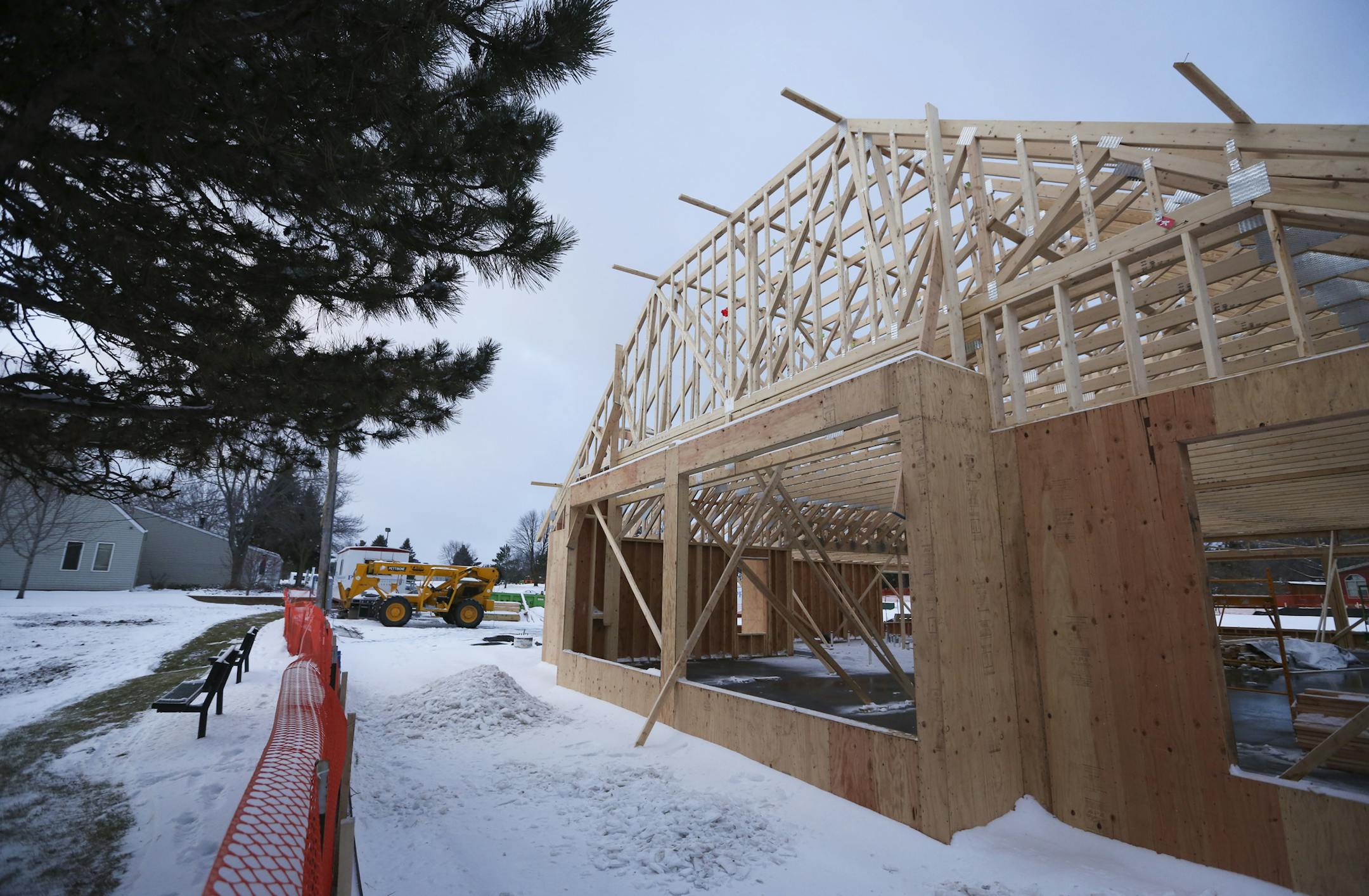 The new building being built for the Family Means program for youth at Lake Elmo's Cimarron development in Lake Elmo, Minn., on Tuesday, November 11, 2014. At left is the current building. ] RENEE JONES SCHNEIDER • reneejones@startribune.com