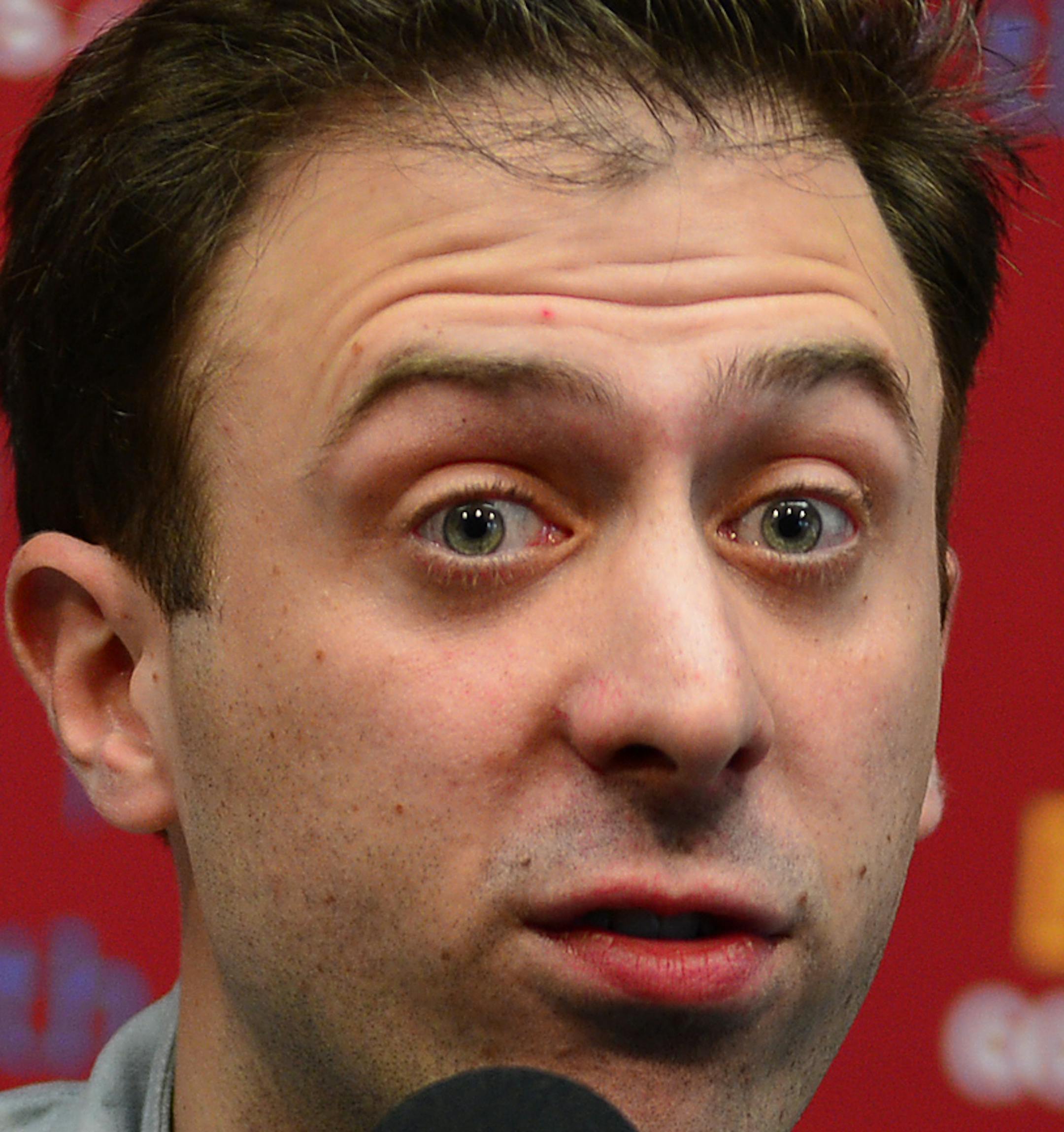 Gophers Men's Basketball coach Richard Pitino wrapped-up the season with a press conference at 11:00 AM at Williams Arena Media Room in Minneapolis, Minn. on Wednesday April 4, 2014.]. Richard.Sennott@startribune.com Richard Sennott/Star Tribune Minneapolis Minn. Wednesday 4/92014) ** (cq)