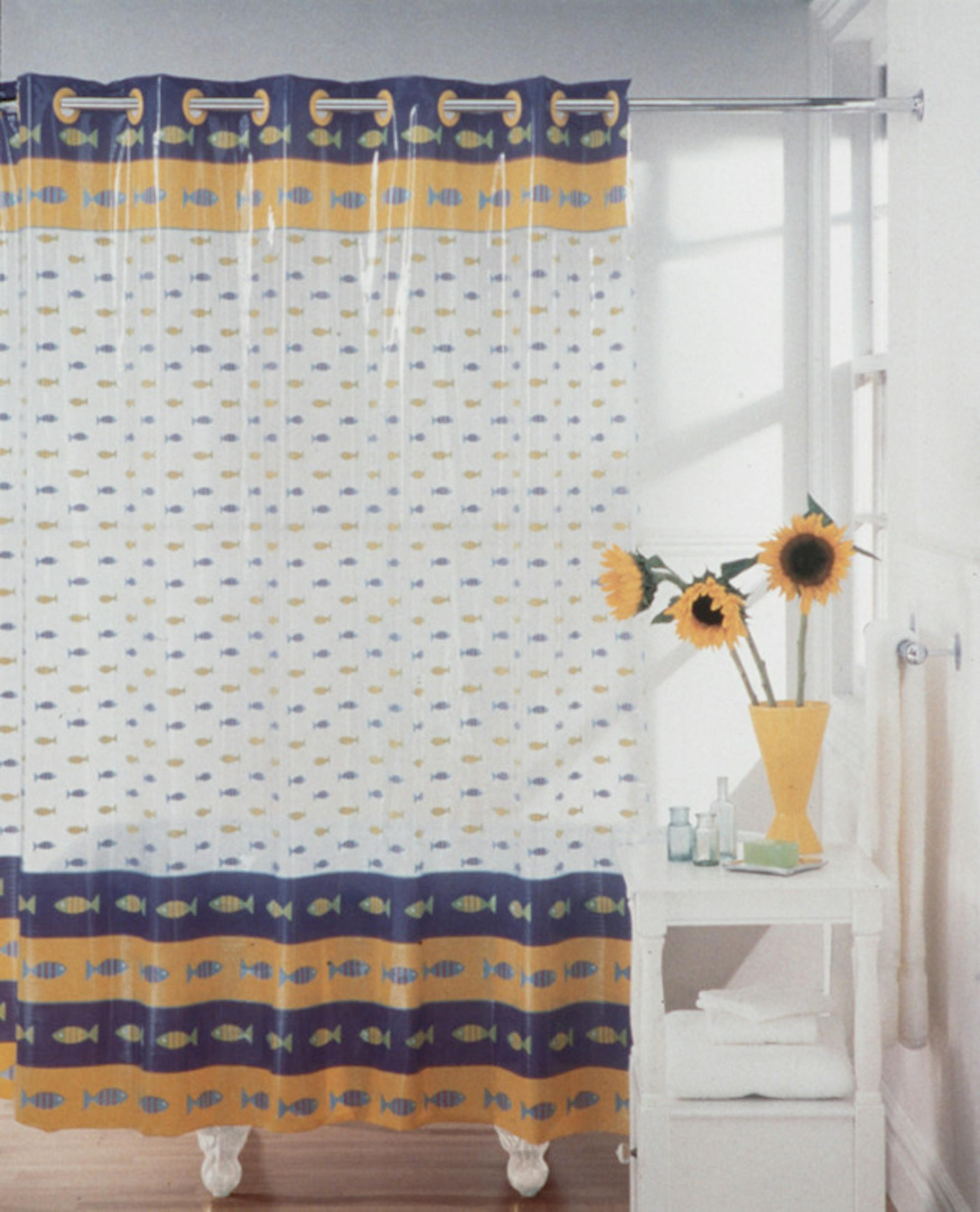 hookless shower curtain