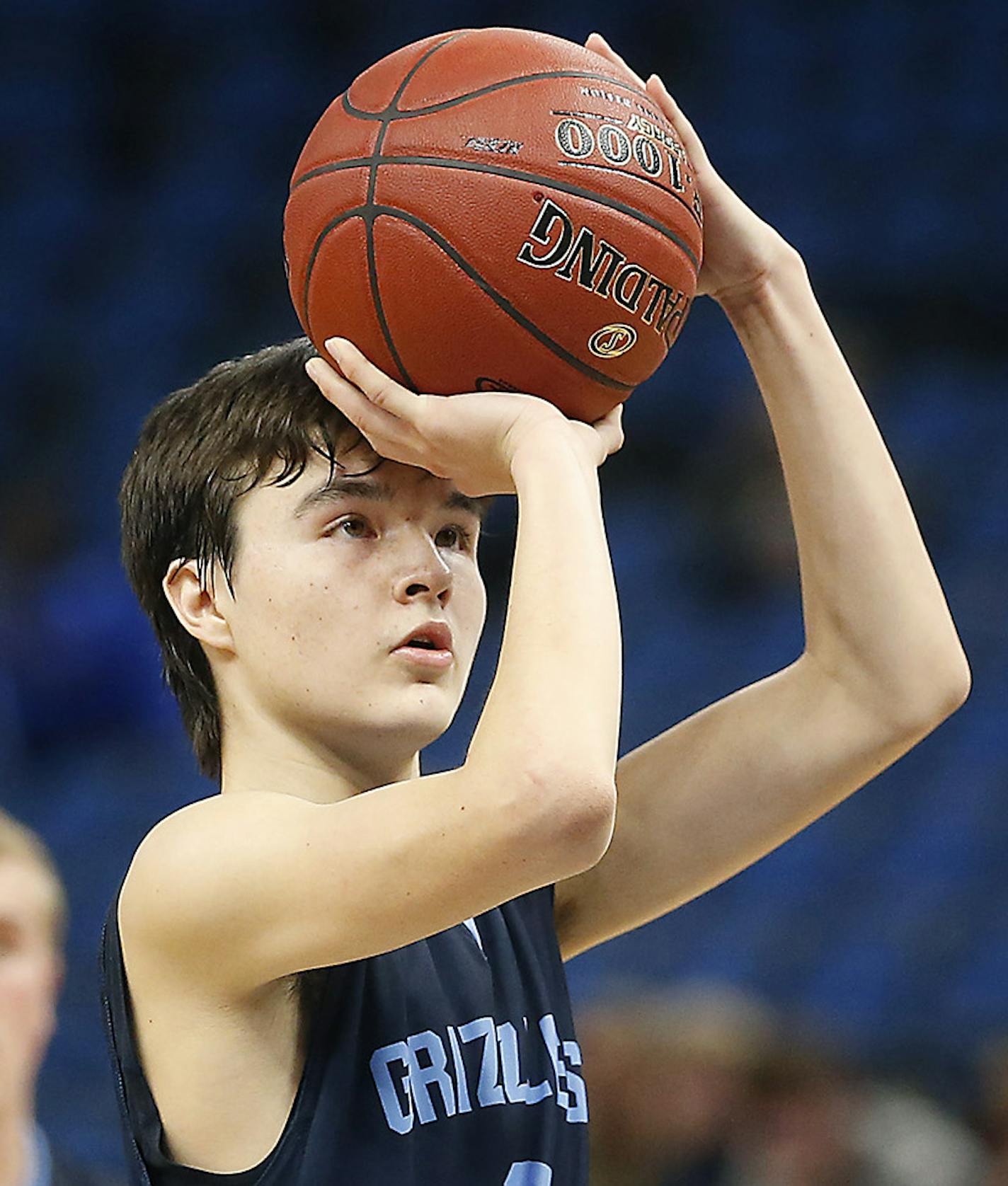 Northwoods' Cade Goggleye made the winning point at the free-throw line to defeat Goodhue 51-49 during the boys' basketball Class 1A semifinals at the Target Center, Friday, March 24, 2017 in Minneapolis, MN. ] ELIZABETH FLORES &#xef; liz.flores@startribune.com