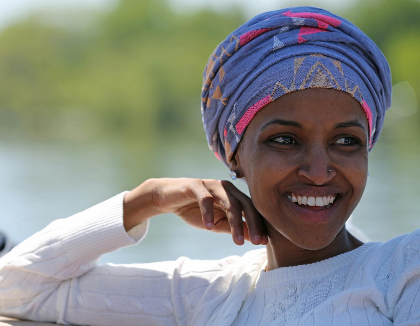 Rep. Ilhan Omar caught 13 fish to top the leaderboard at the 70th Minnesota Governor's Fishing Opener on the Mississippi River May 13, 2017 in St. Cloud, Minn. (Shari L. Gross/Minneapolis Star Tribune/TNS) ORG XMIT: 1202232